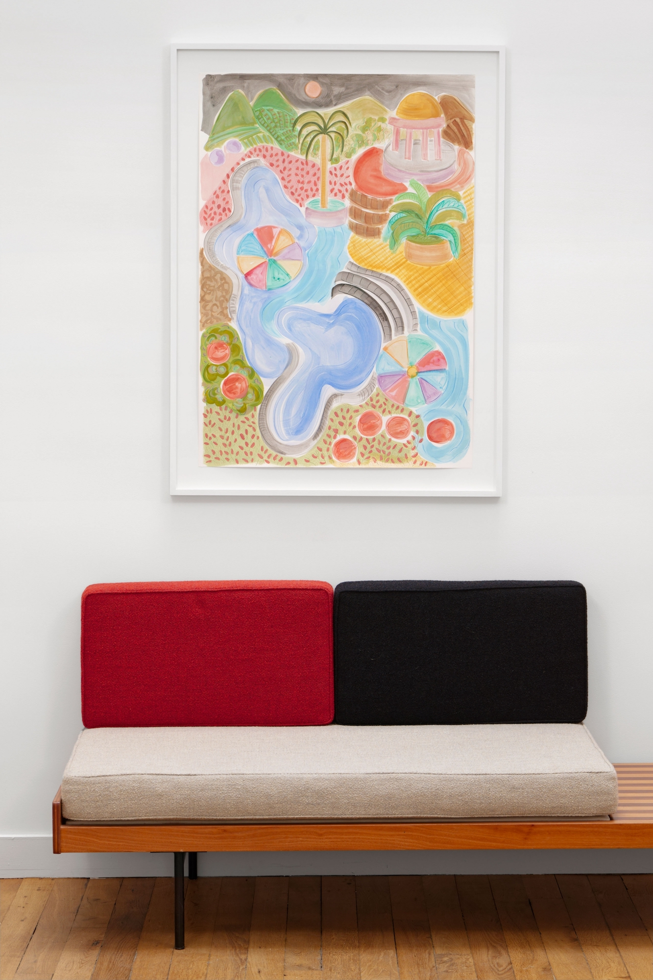 Exhibition view, Sol Calero, Nino Kapanadze, Shana Moulton, Crèvecœur, Paris, 2023. Courtesy the artists and Crèvecœur, Paris. Photo: Aurélien Mole