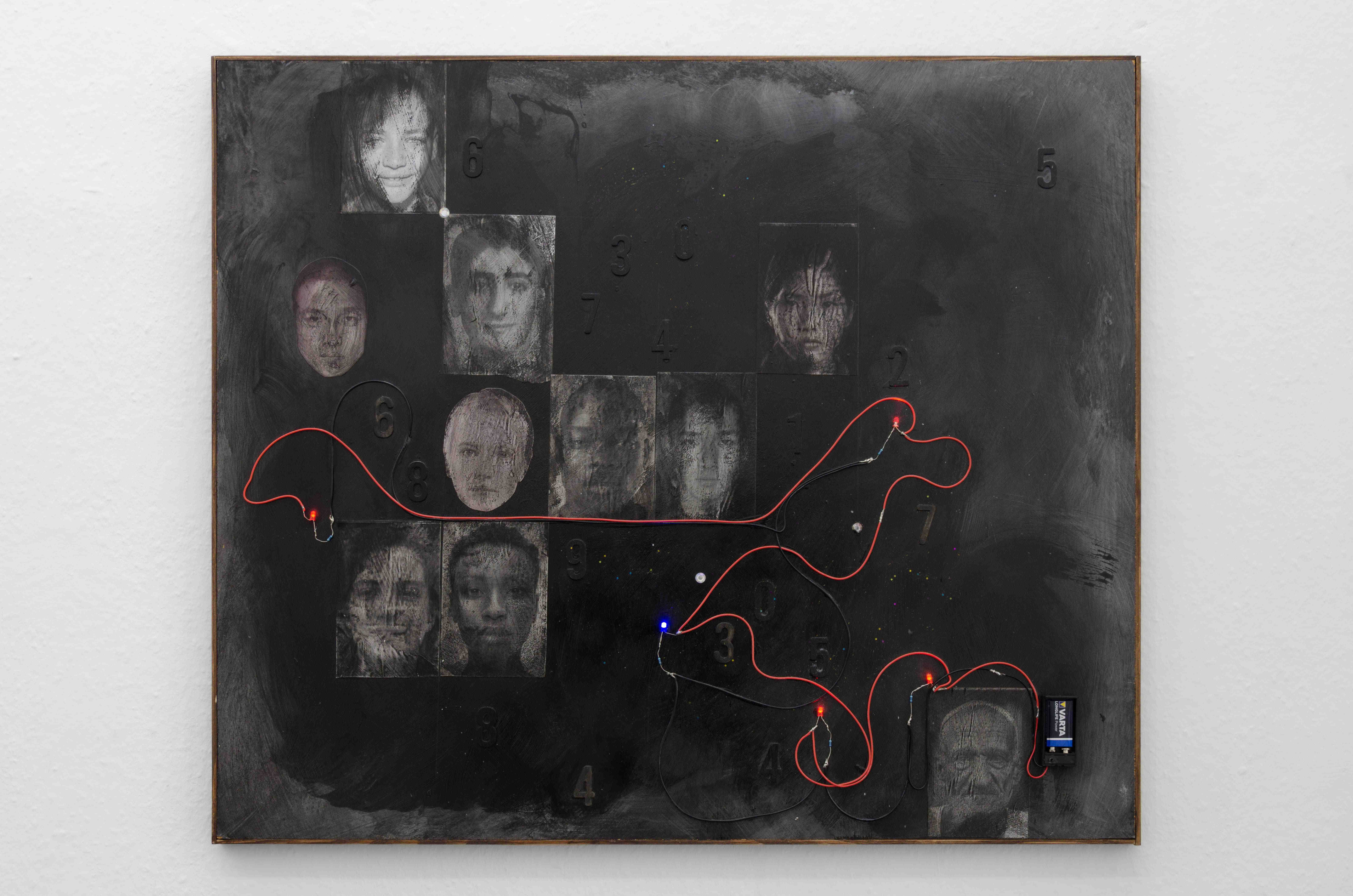 Connor Crawford, Cast Of Characters (6530462857830544), 2023, Mixed Media Collage, Artist’s Frame, 89cm x 76cm
