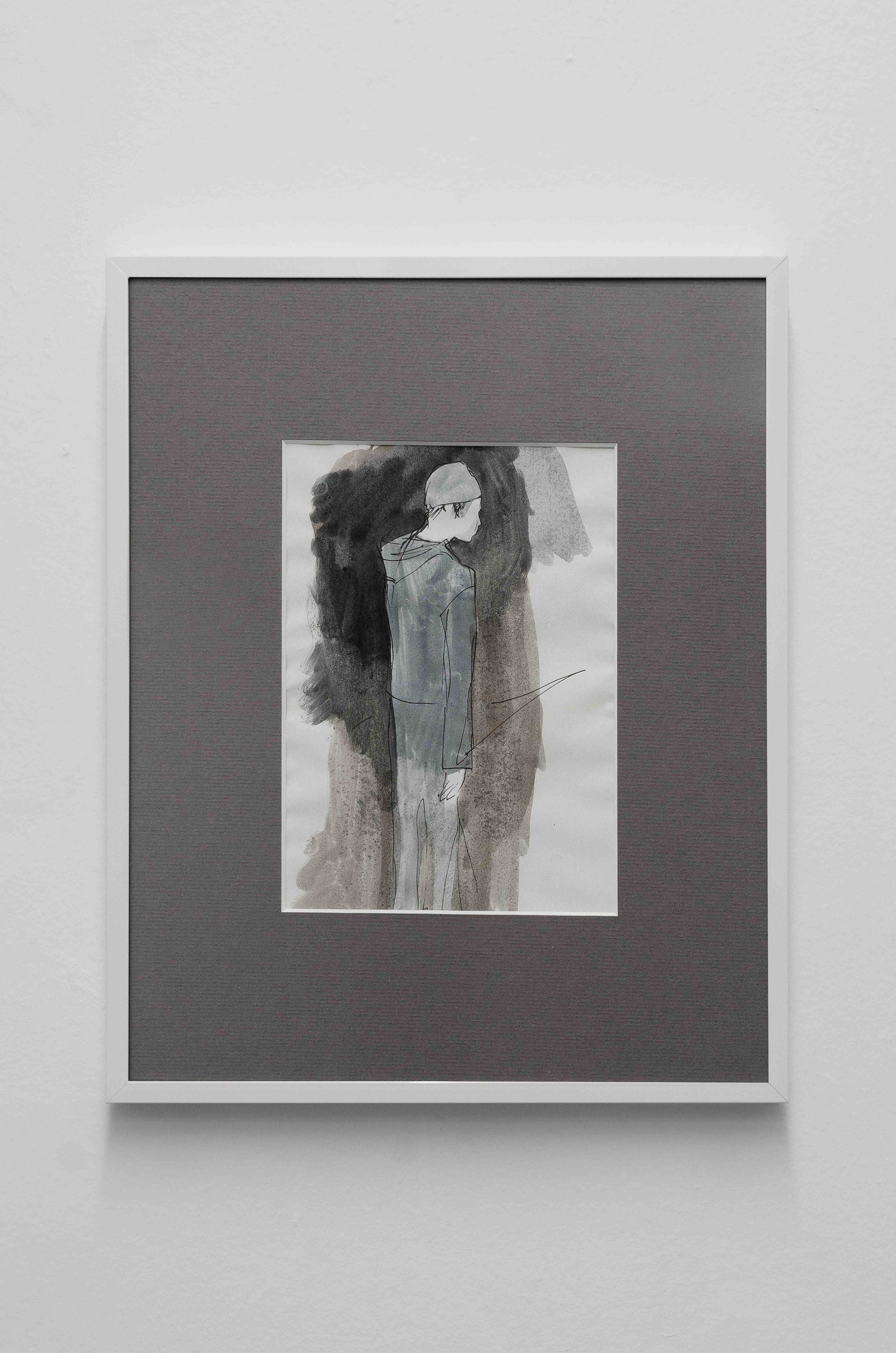 Arthur Marie, Untitled, 2023, Watercolor and pen on paper, 21cm x 13cm (framed 30cm x 24cm)