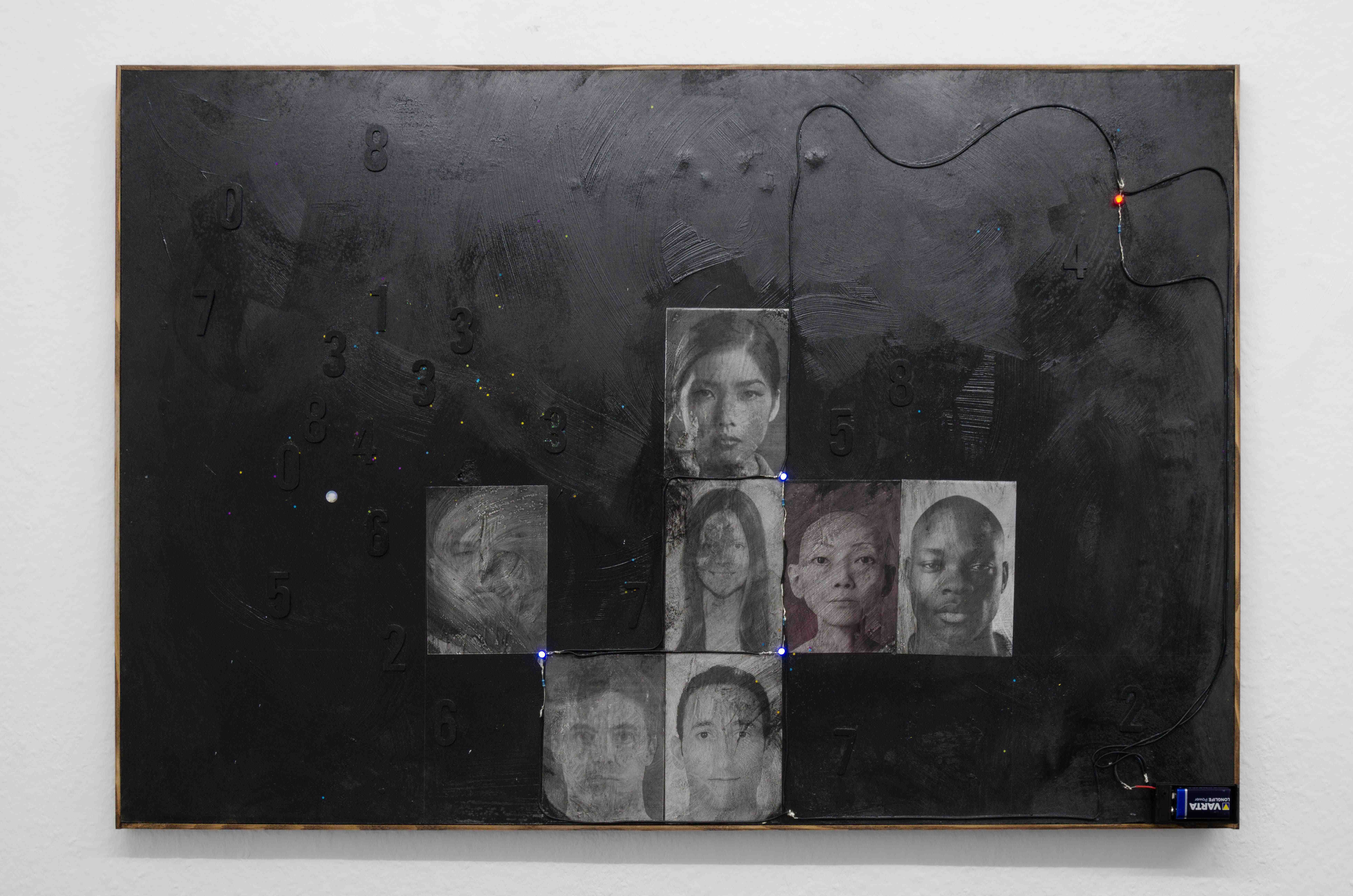 Connor Crawford, Cast Of Characters (6530462857830544), 2023, Mixed Media Collage, Artist’s Frame, 94cm x 64cm