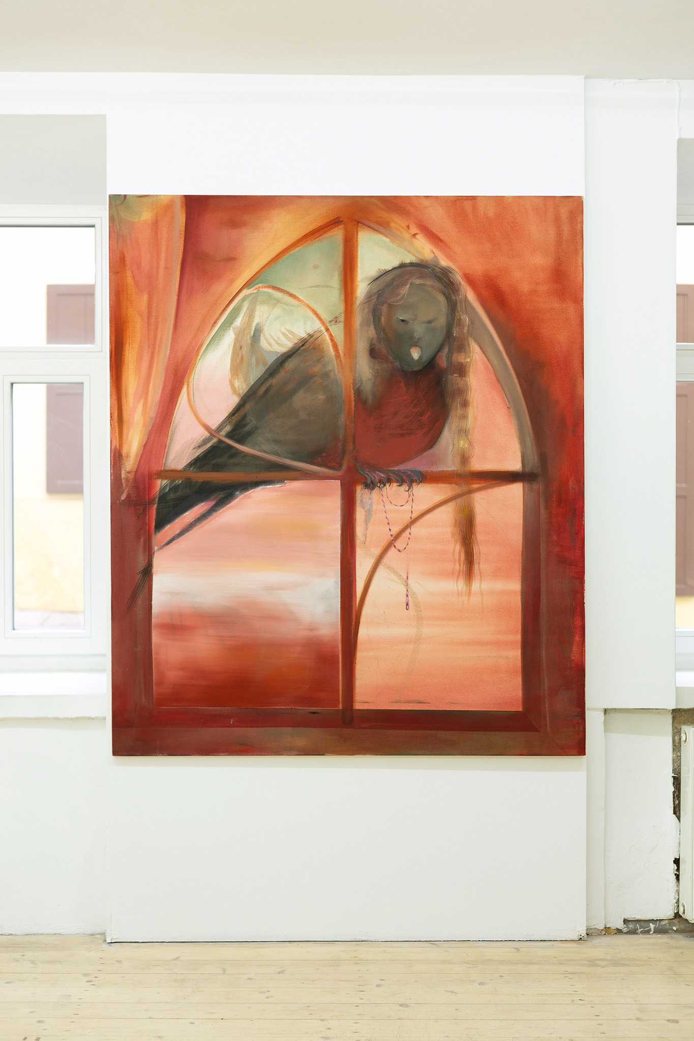 Anna Ruth, The Bird, 2023. Acrylic on canvas, 160 x 135 cm