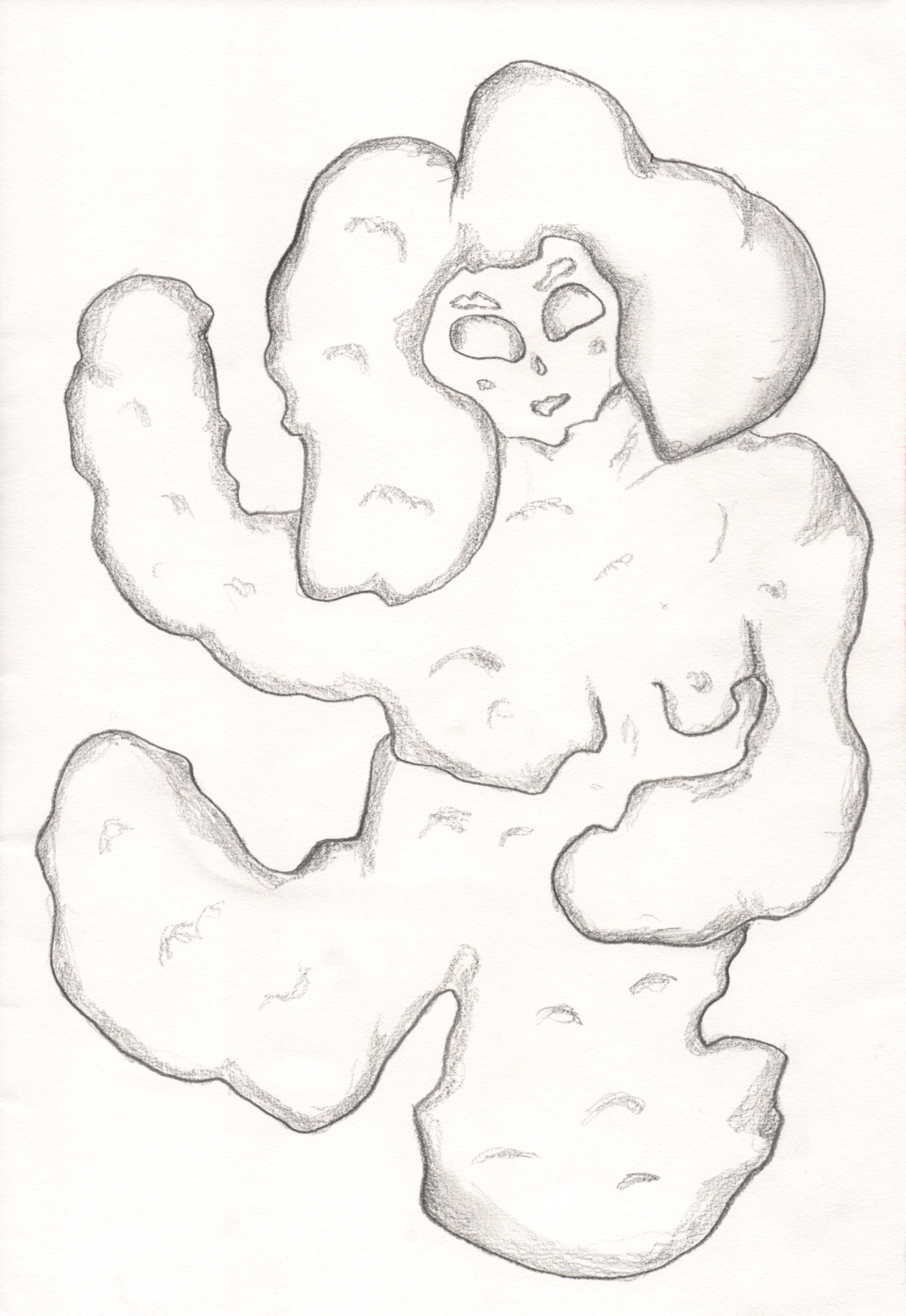 Anna McCarthy, Weather Girl, Cloud, 2023, pencil on paper, 30 × 21 cm, Courtesy the artist and Sperling, Munich