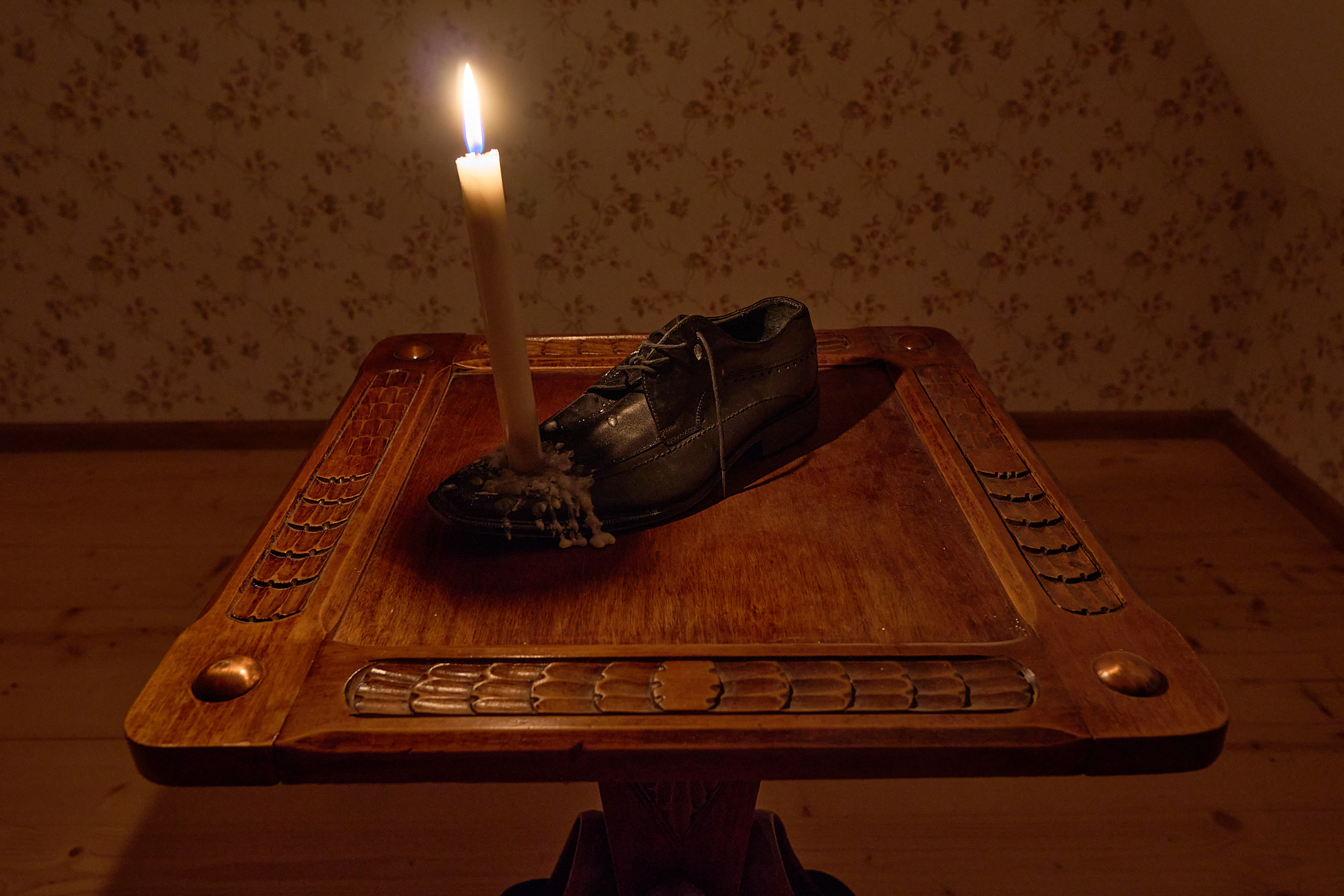 Roman Kruglov, ‘Requiem For Cinderella’, 2023, shoe, candle, 30x8x32 cm
