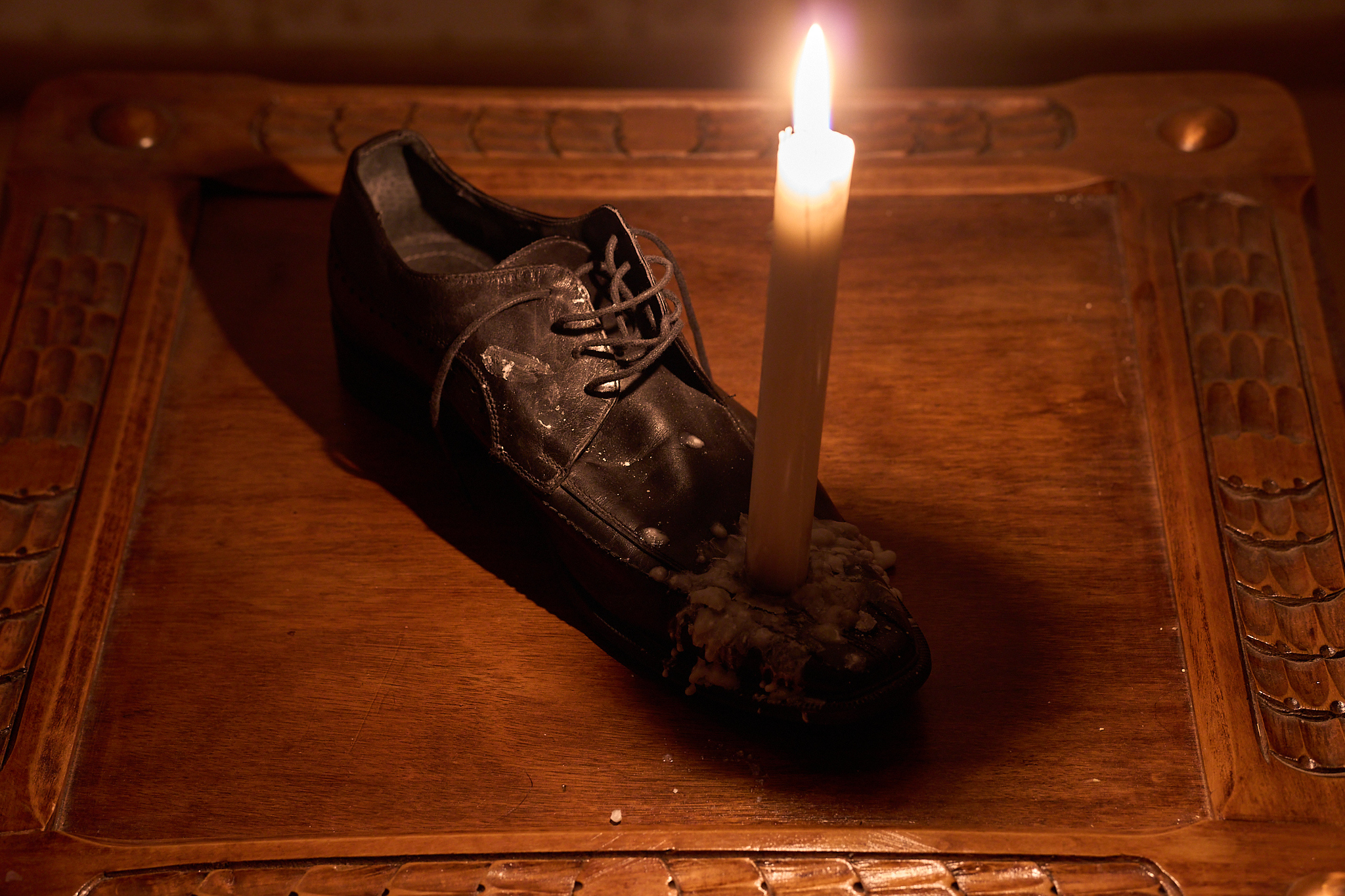 Roman Kruglov, ‘Requiem For Cinderella’, 2023, shoe, candle, 30x8x32 cm