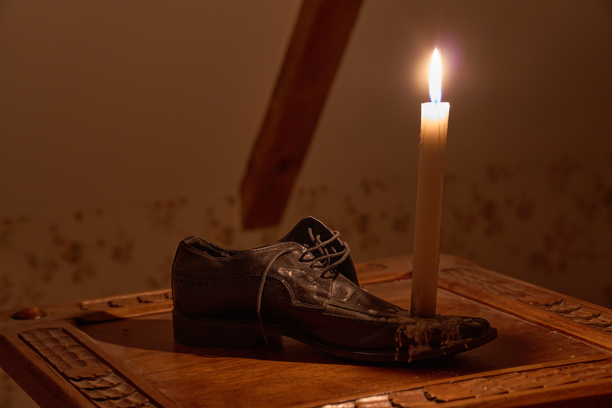 Roman Kruglov, ‘Requiem For Cinderella’, 2023, shoe, candle, 30x8x32 cm