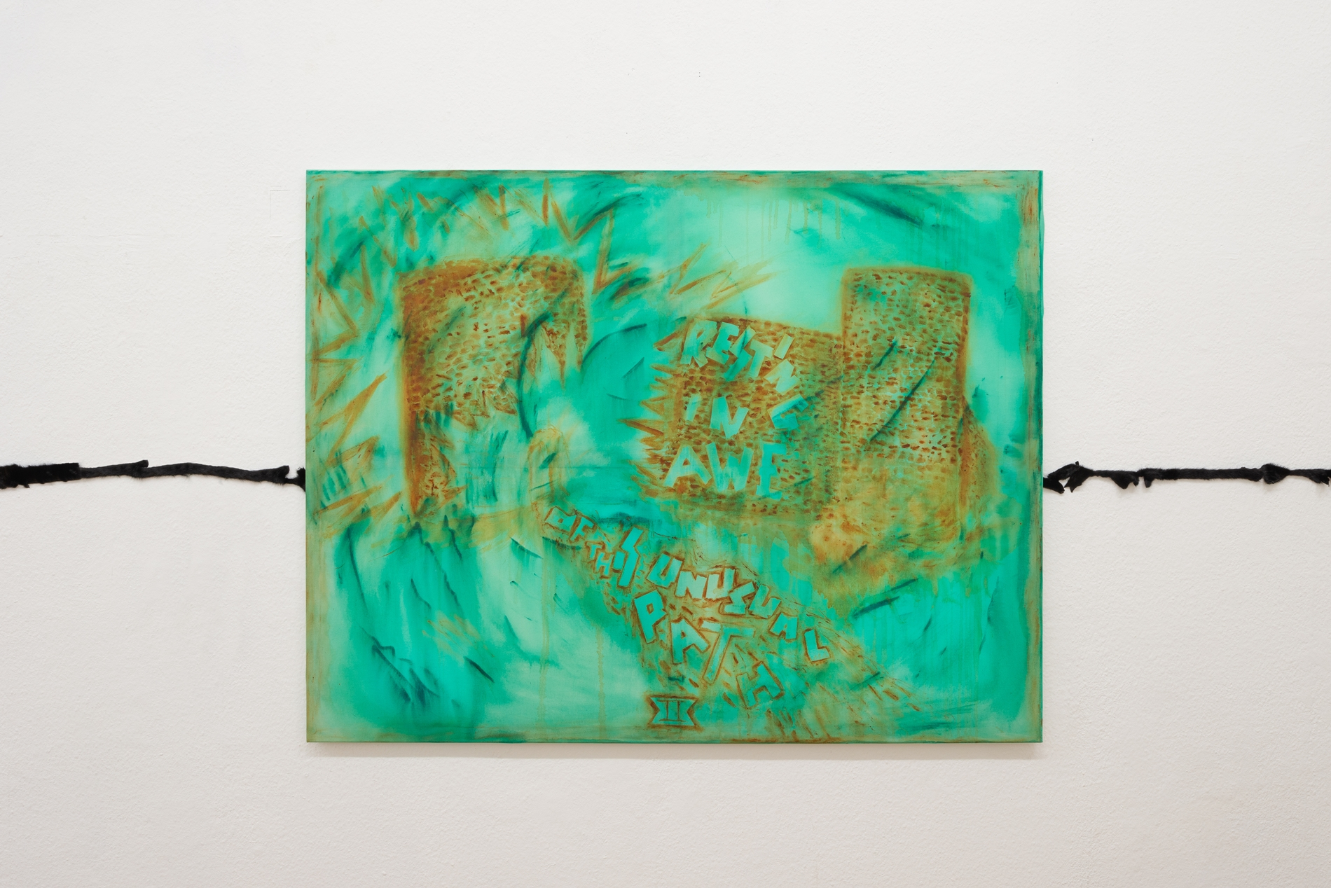 Yana Tsegay, resting in awe / copper obituary II, 2023, 140 x 180 cm, Acryl auf Nesselstoff  © the artist  photo: Bernhard Adams