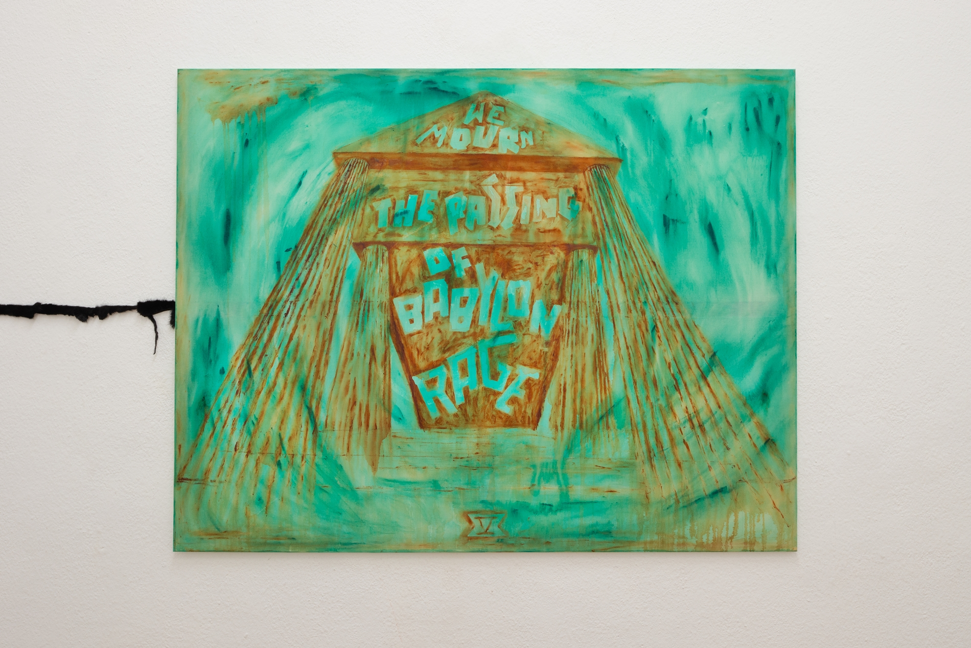 Yana Tsegay, mourn the passing / copper obituary V, 2023 140 x 180 cm, Acryl auf Nesselstoff  © the artist  photo: Bernhard Adams