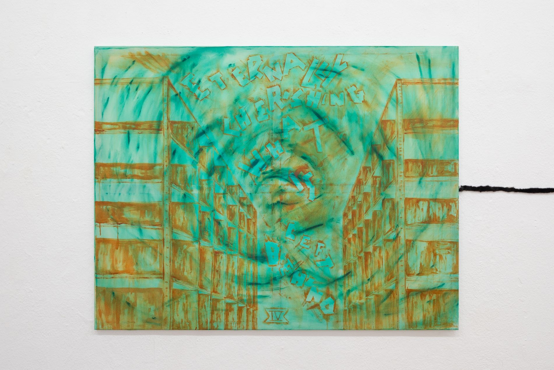 Yana Tsegay, eternally cherishing / copper obituary IV,  2023, 140 x 180 cm, Acryl auf Nesselstof  © the artist  photo: Bernhard Adams