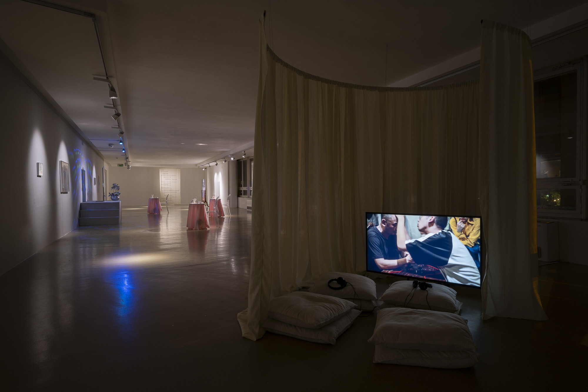 Installation view of the exhibition “Nhớ: Space Between One End and the Other”, Kunsthalle Bratislava, 2023, Photo: Adam Šakový