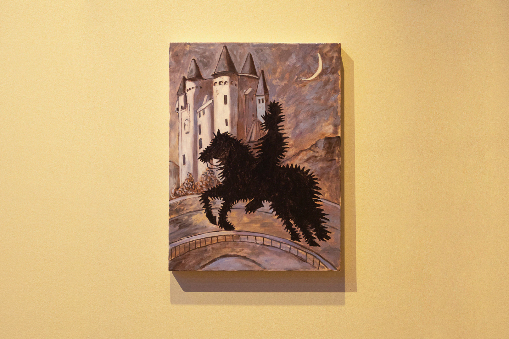 Reproduction of Ritorno in castello (1969) by Giorgio De Chirico, painted by Heidi Daehler, 2023, oil on canvas, 61 x 46 cm