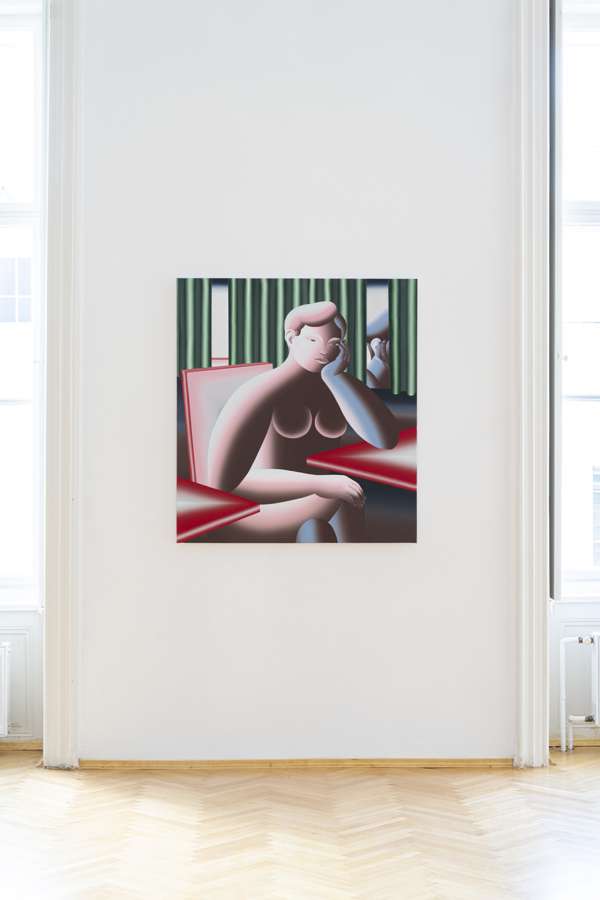 Jinhee Kim – In the Restaurant, 2023, acrylic on canvas, 100 x 110 cm