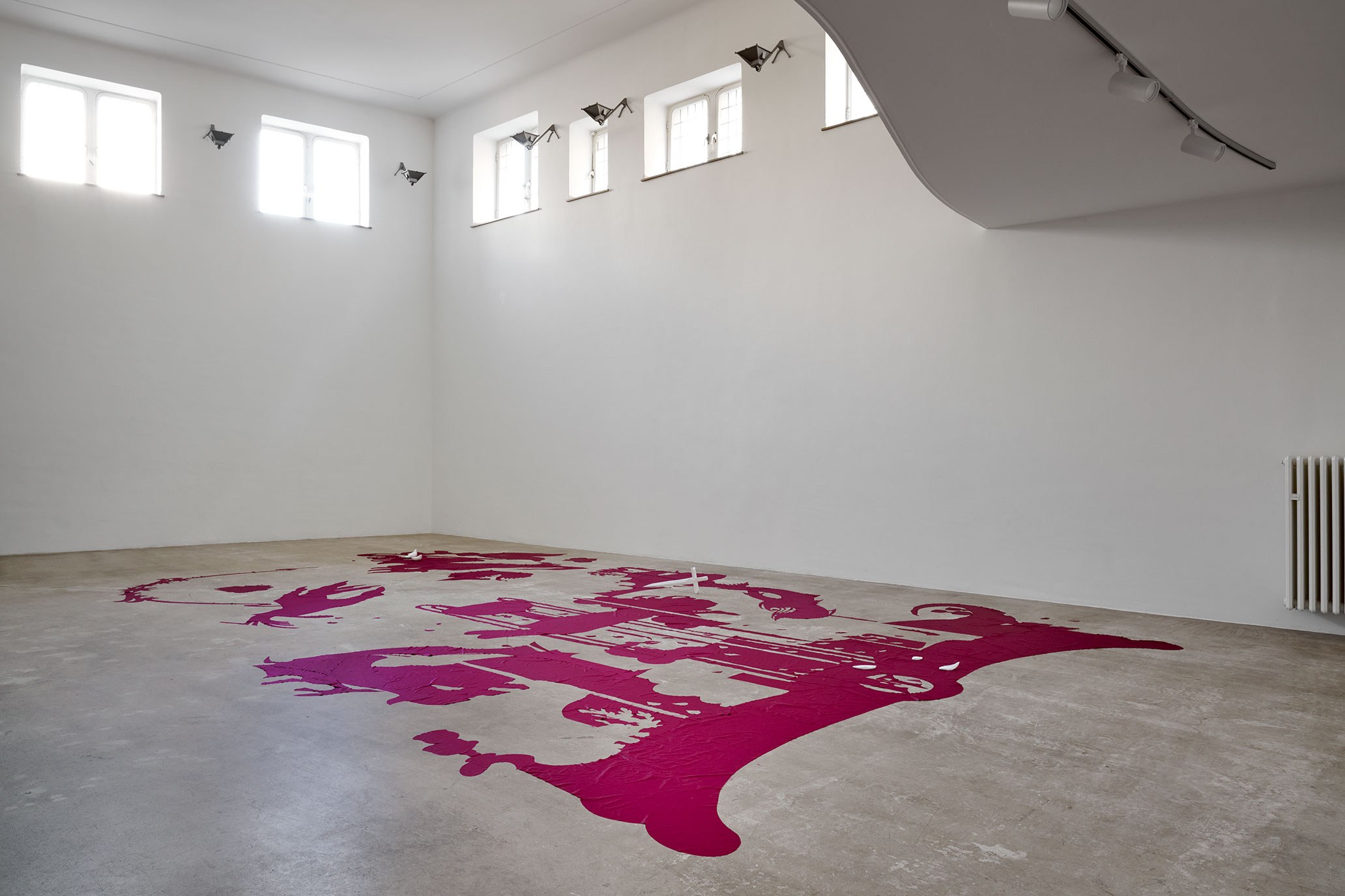 Nora Hansen, Subconscious, 2023, Nylon Taffeta, Printed Mesh, Silk stitching, Silk Organza, Plexiglass, Styrofoam, Metal