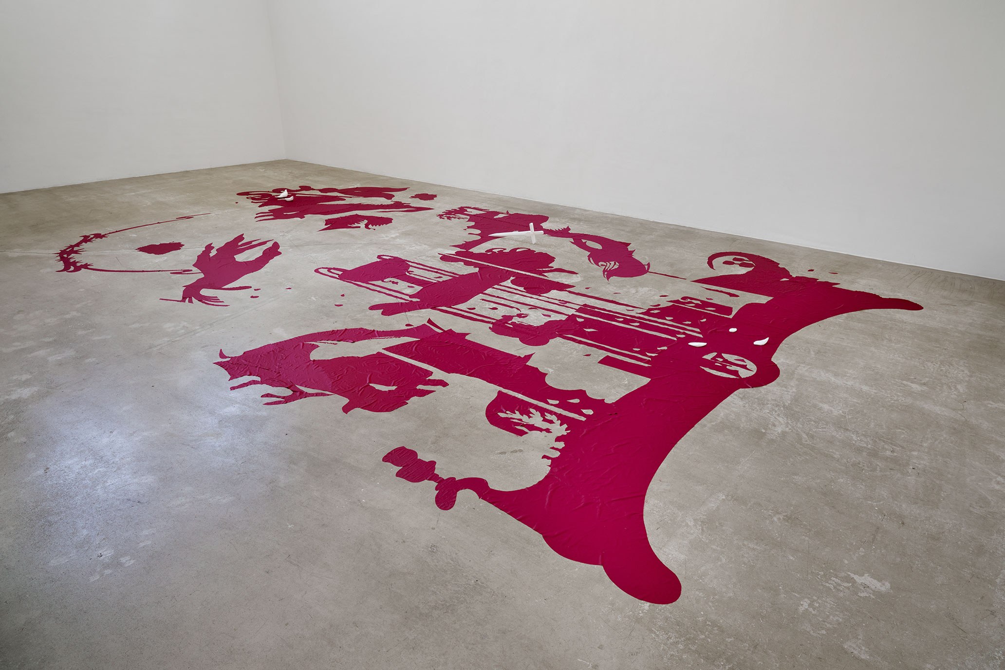 Nora Hansen, Subconscious, 2023, Nylon Taffeta, Printed Mesh, Silk stitching, Silk Organza, Plexiglass, Styrofoam, Metal