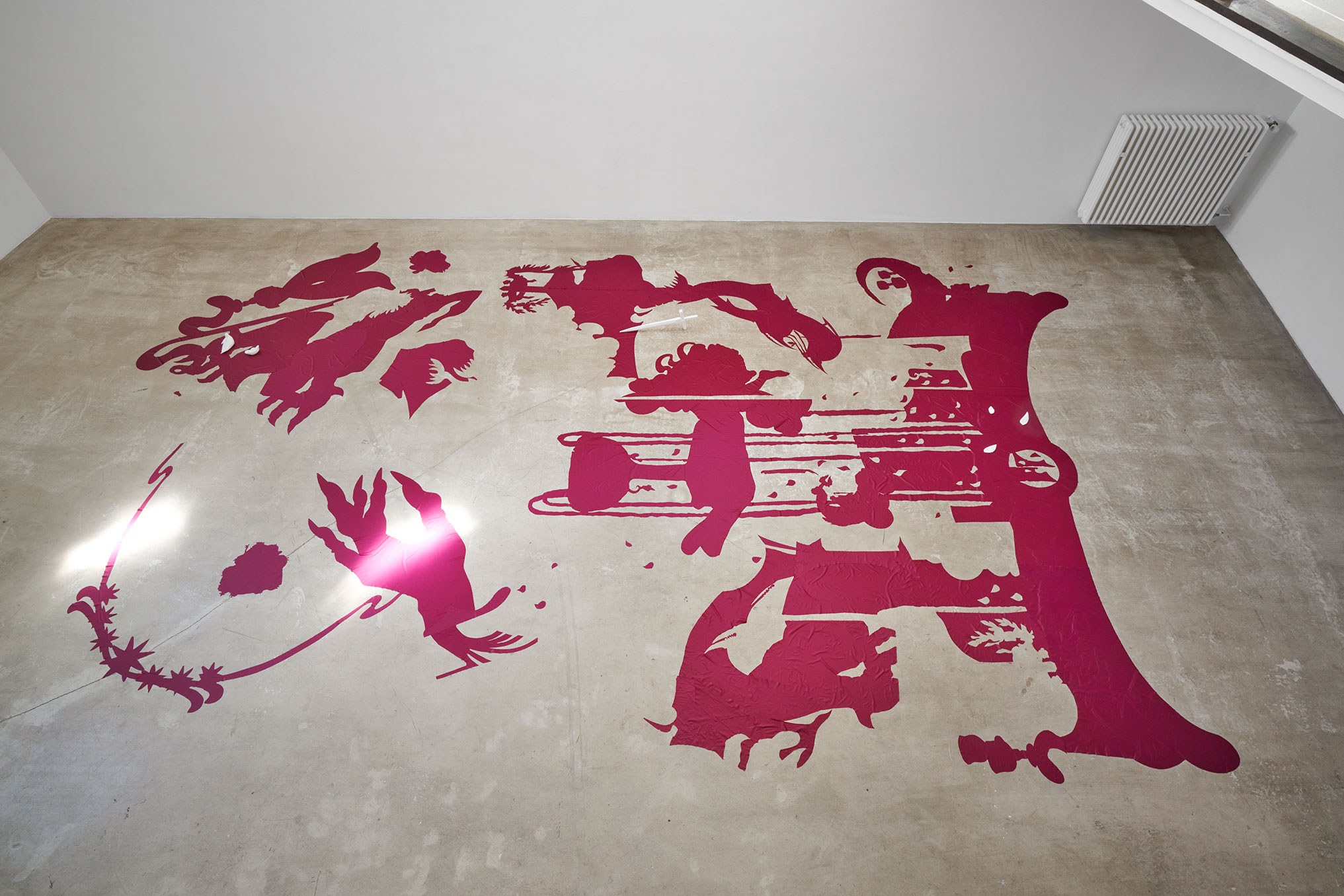 Nora Hansen, Subconscious, 2023, Nylon Taffeta, Printed Mesh, Silk stitching, Silk Organza, Plexiglass, Styrofoam, Metal