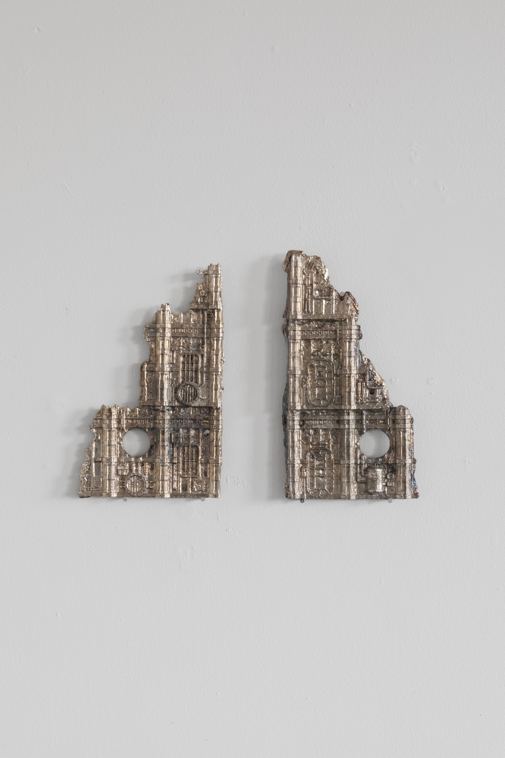 Dante Guthrie, detail of Bergmeister (2023), Cast Bismuth, 16 x 11 x 1 inches