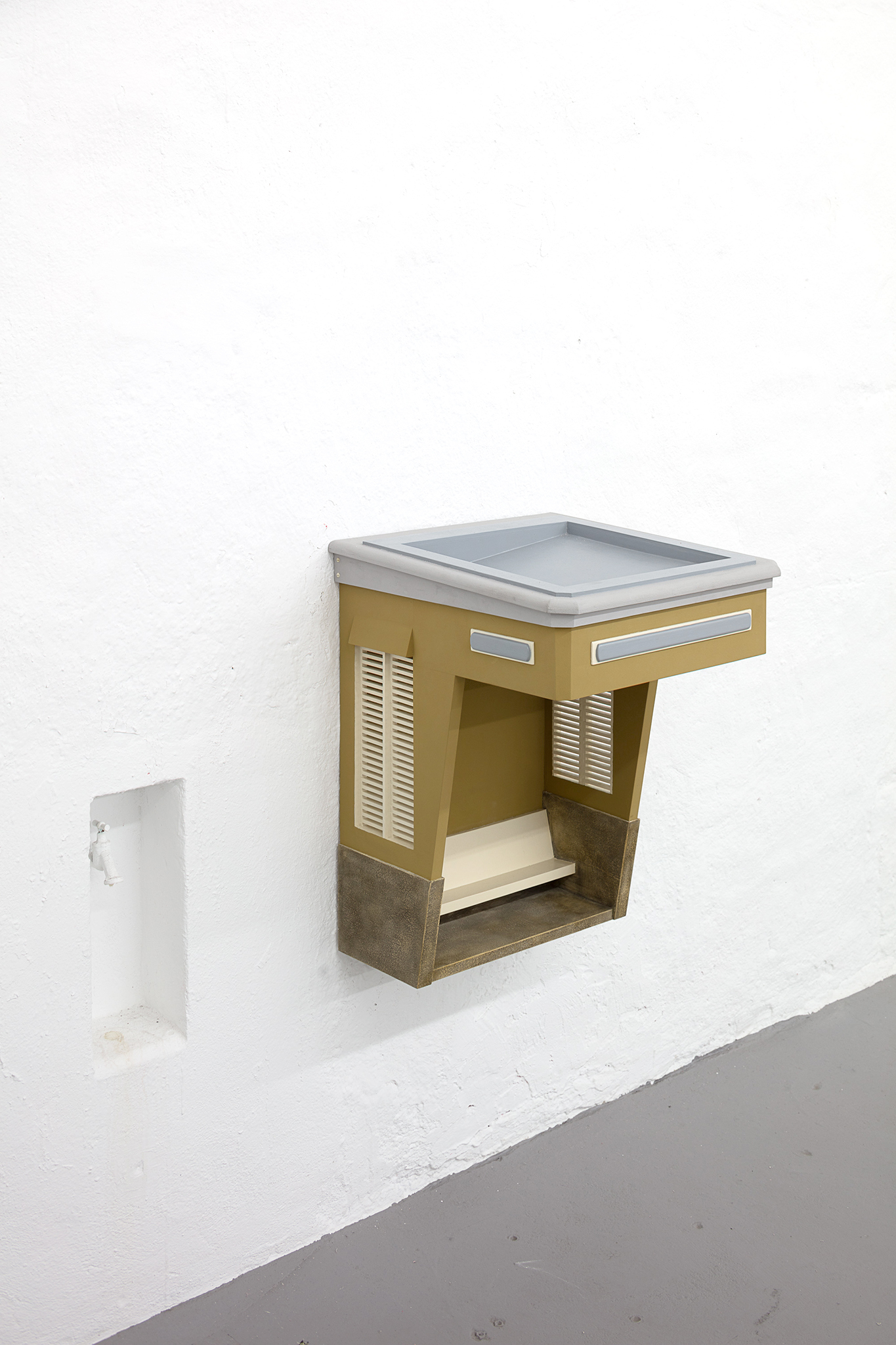 basin 2 (division), Adam Shiu-Yang Shaw, 2021. Wood, MDF, plastic, acrylic paint, enamel paint, putty