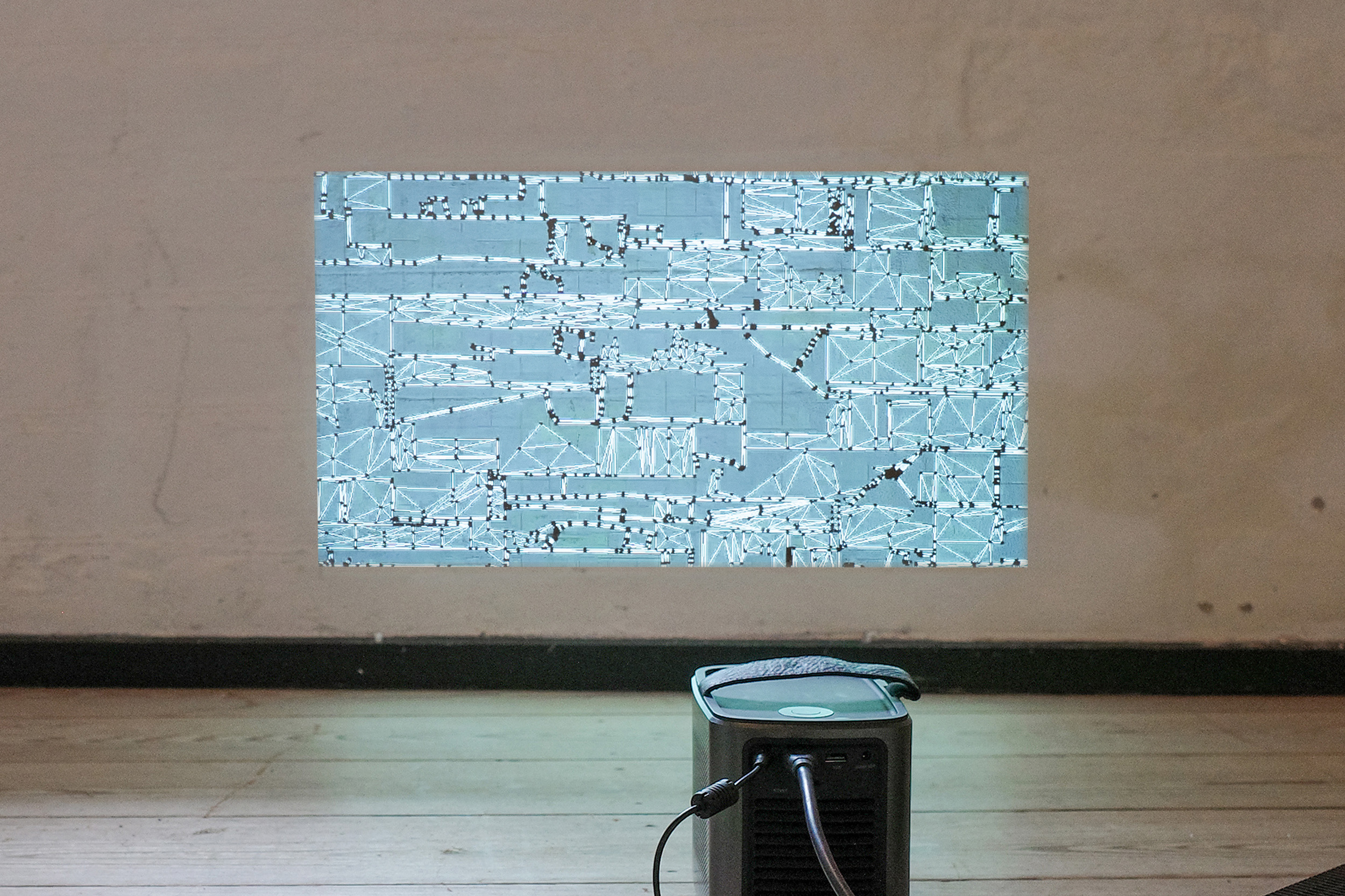 Halfdan Kajhøj, Proportion mapping, Still image on projector, computer, various cables, 20x35x30cm