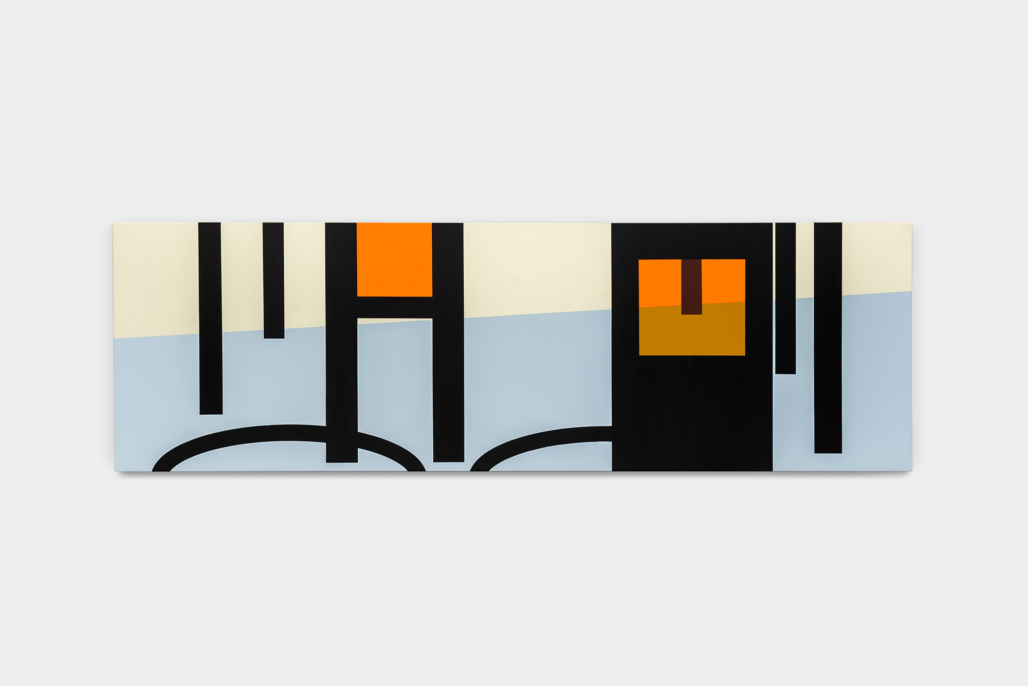 Giacomo Montanelli, Sotto il tavolo, 2023, 160x50, acrylic on canvas