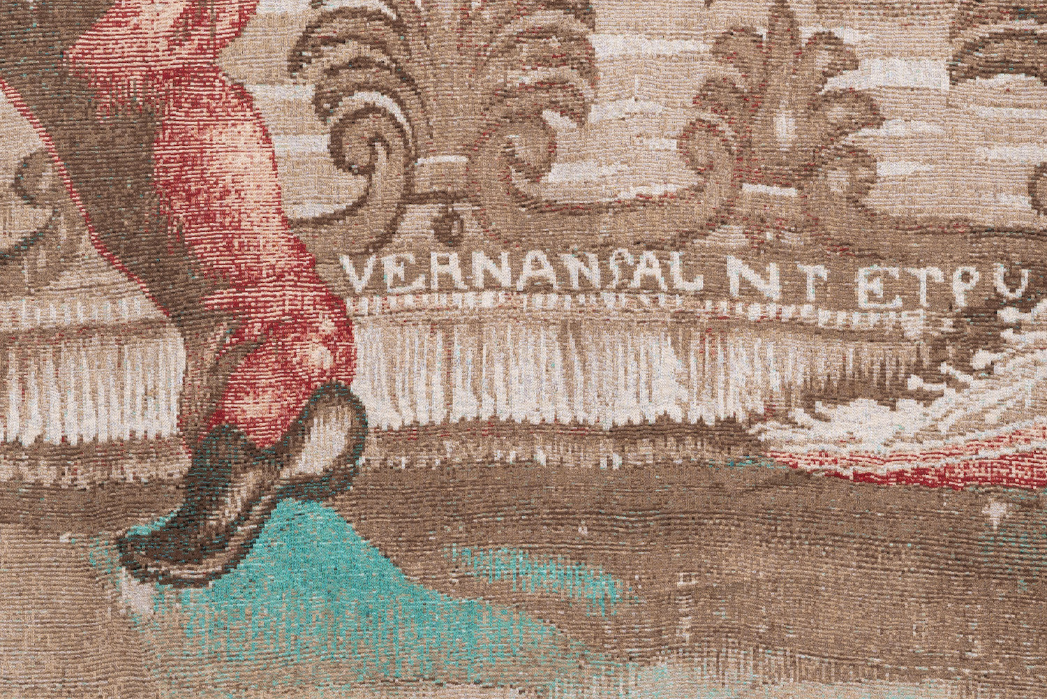 Zuzanna Czebatul, A Trillion Threads Still Weaving (Red Sock) (details), 2023, cotton, polyester, steel, 210 x 330 x 10 cm, unique