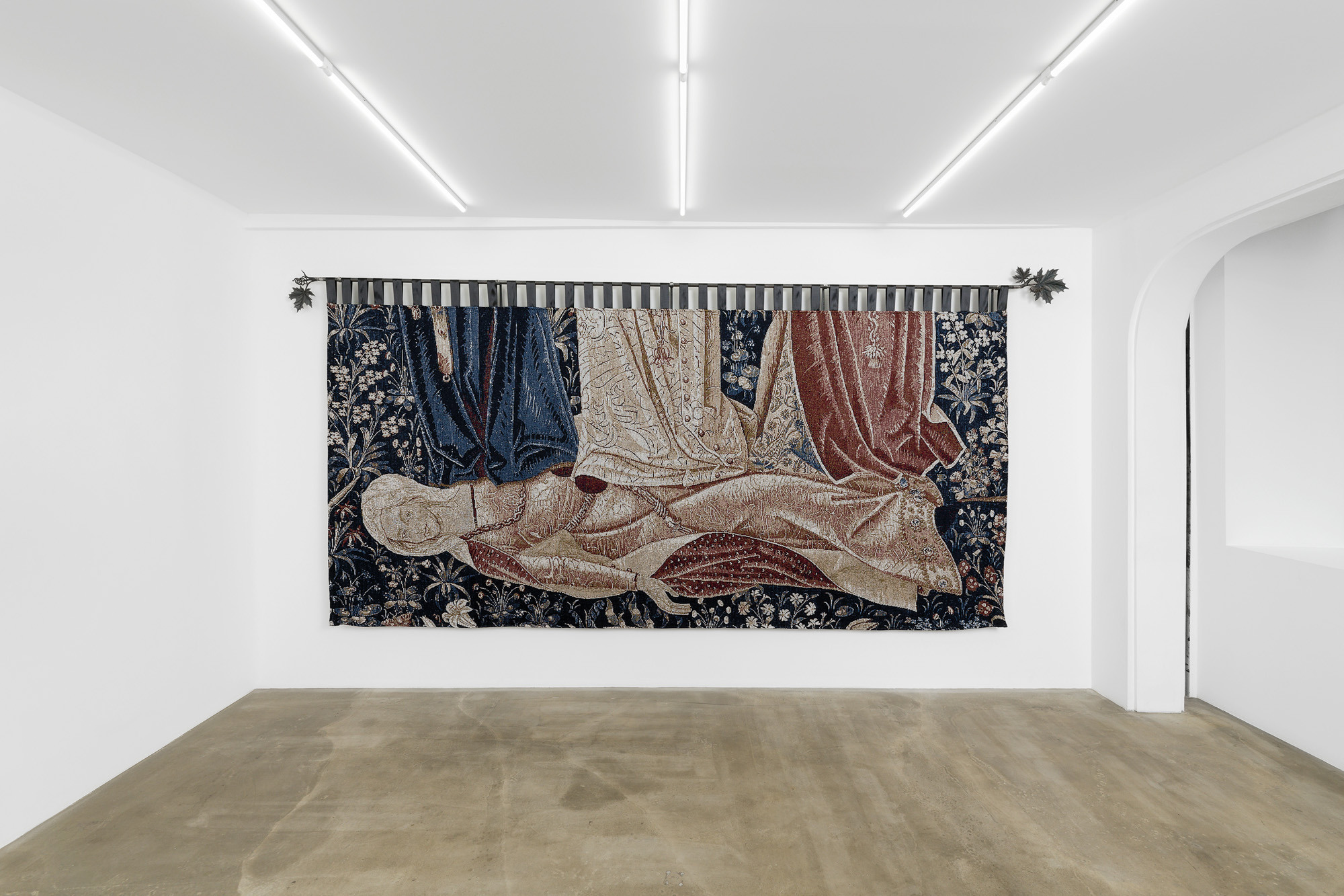 Zuzanna Czebatul, A Trillion Threads Still Weaving (Four Veils), 2023, cotton, polyester, steel, 220 x 420 x 10 cm, unique