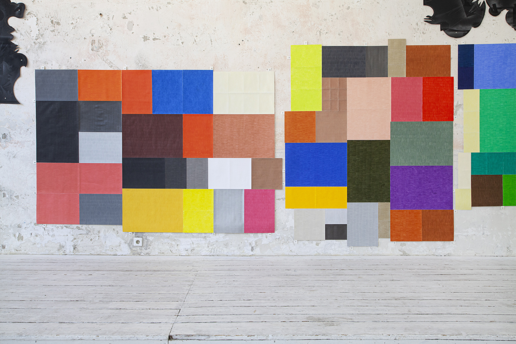 Christiane Reiter, from the series THIS IS SO ME, colored pencil on paper, Work I maximum external dimensions 156 x 240 cm, 2017, Work VI maximum external dimensions 197 x 162 cm, 2017, Work IX maximum external dimensions 162 x 192 cm, 2017