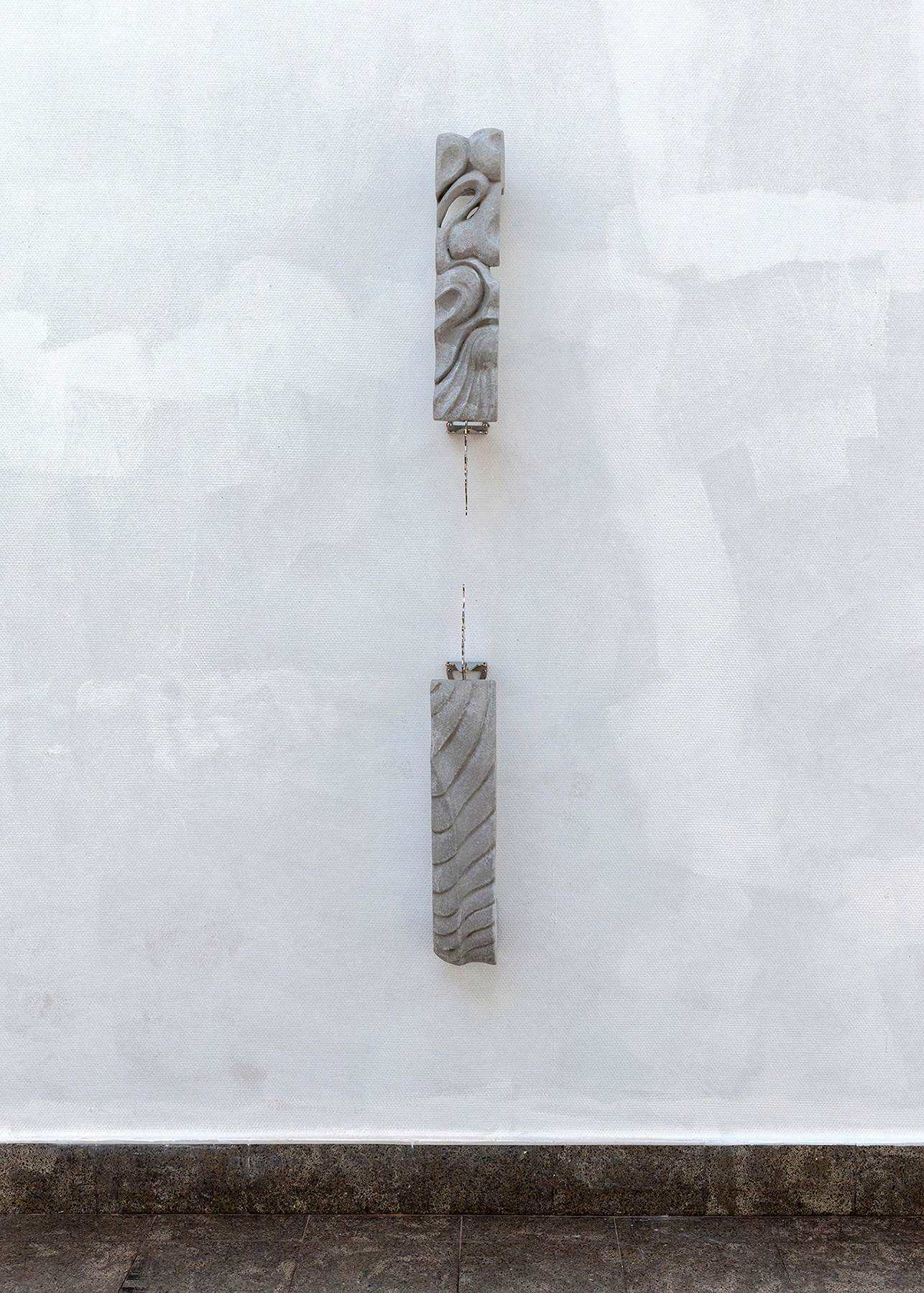 Muters w, 2023, acrylic plaster, fiberglass, stainless steel