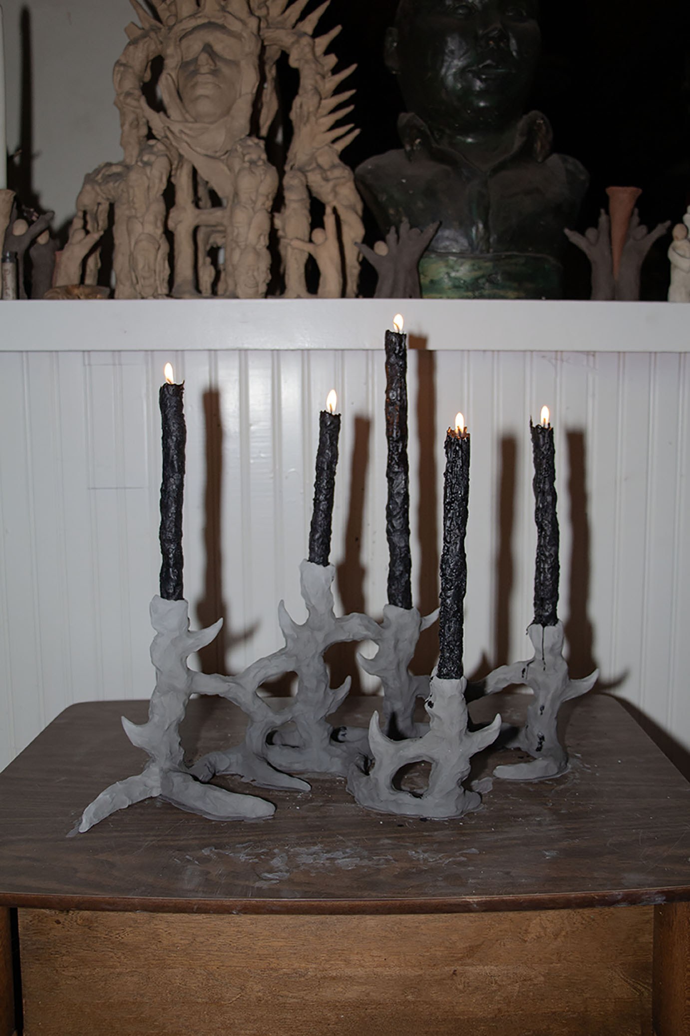 Cléo Sjölander, RIP Scott Pergande, 2023, raw clay, beeswax, 21x18x13 in