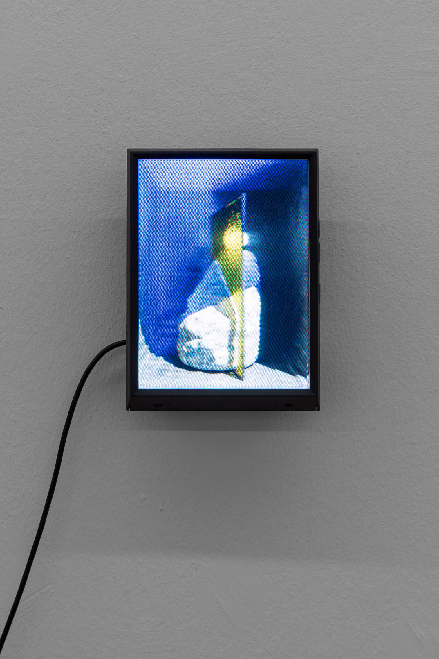 Paul Valentin, Quilt 1, 2023, 3D rendering, hologram frame,  17,5 x 12,5 cm.