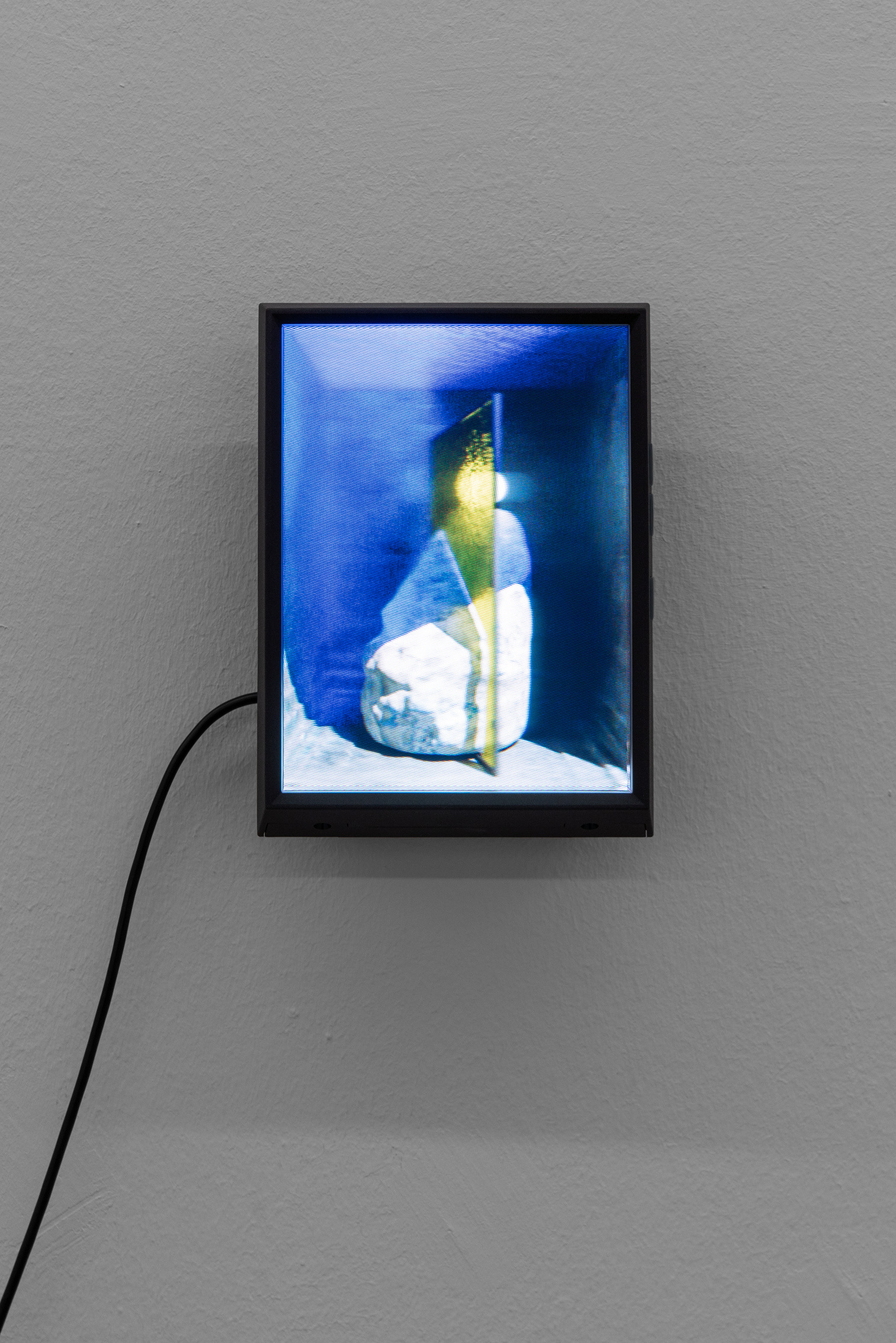 Paul Valentin, Quilt 1, 2023, 3D rendering, hologram frame, 17,5 x 12,5 cm.