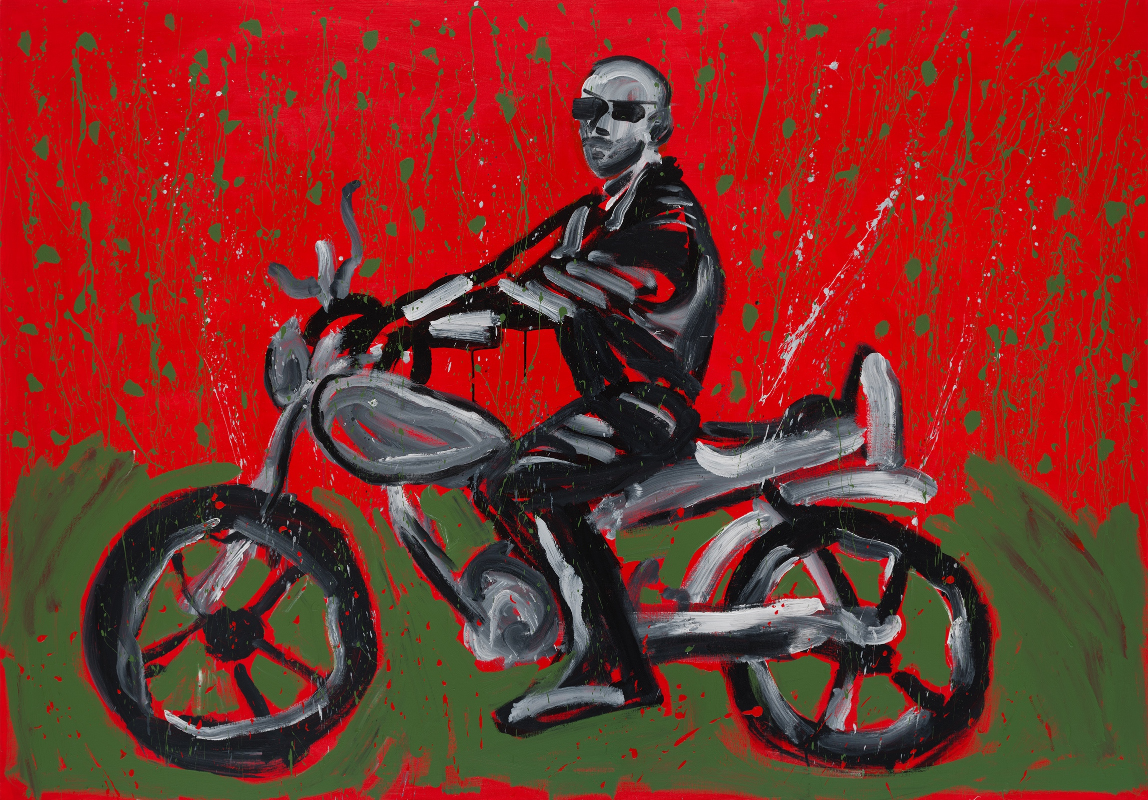 Karol Radziszewski, Blood Transport, 2023, acrylic on canvas, 150x200cm