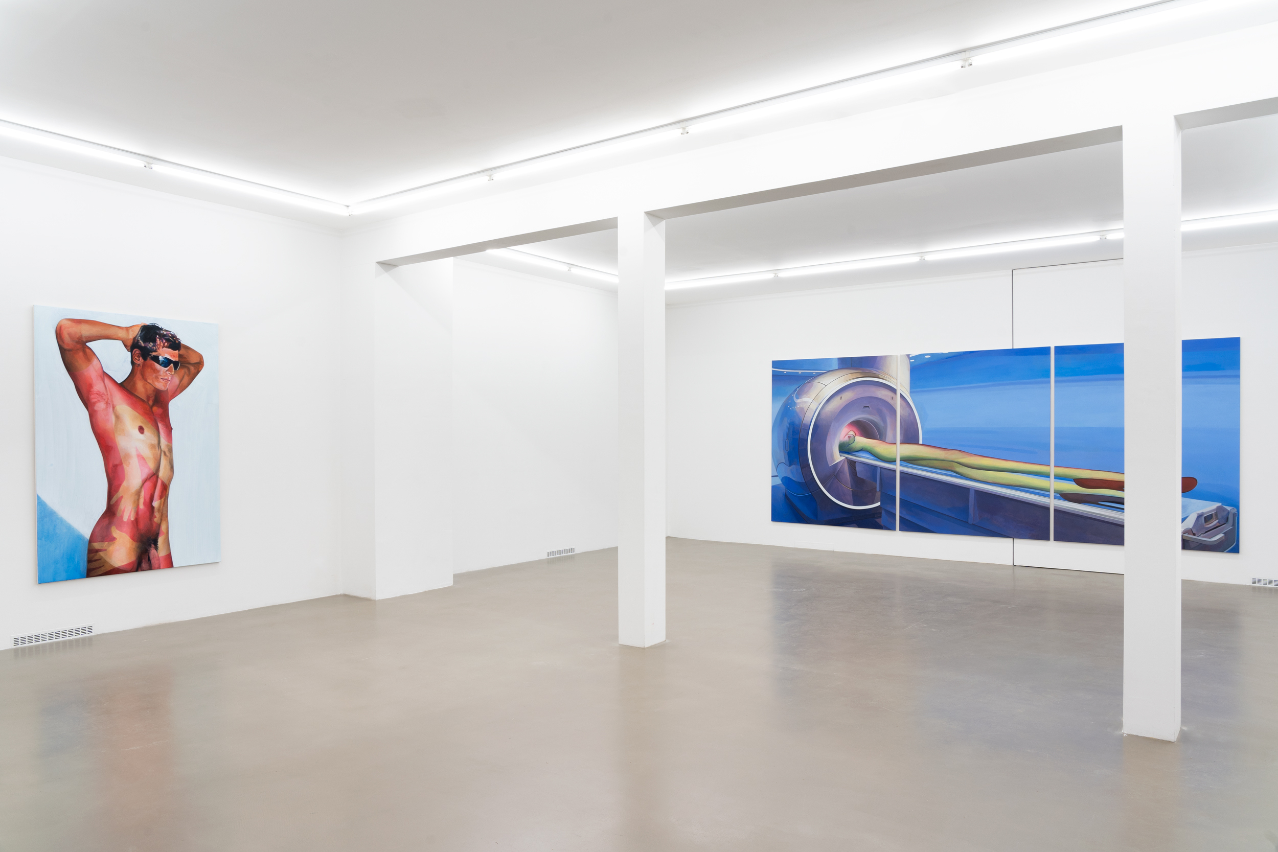 Lin Olschowka, âYou've Got Big Hands", 2023, Installation View, Meyer Riegger, Karlsruhe.