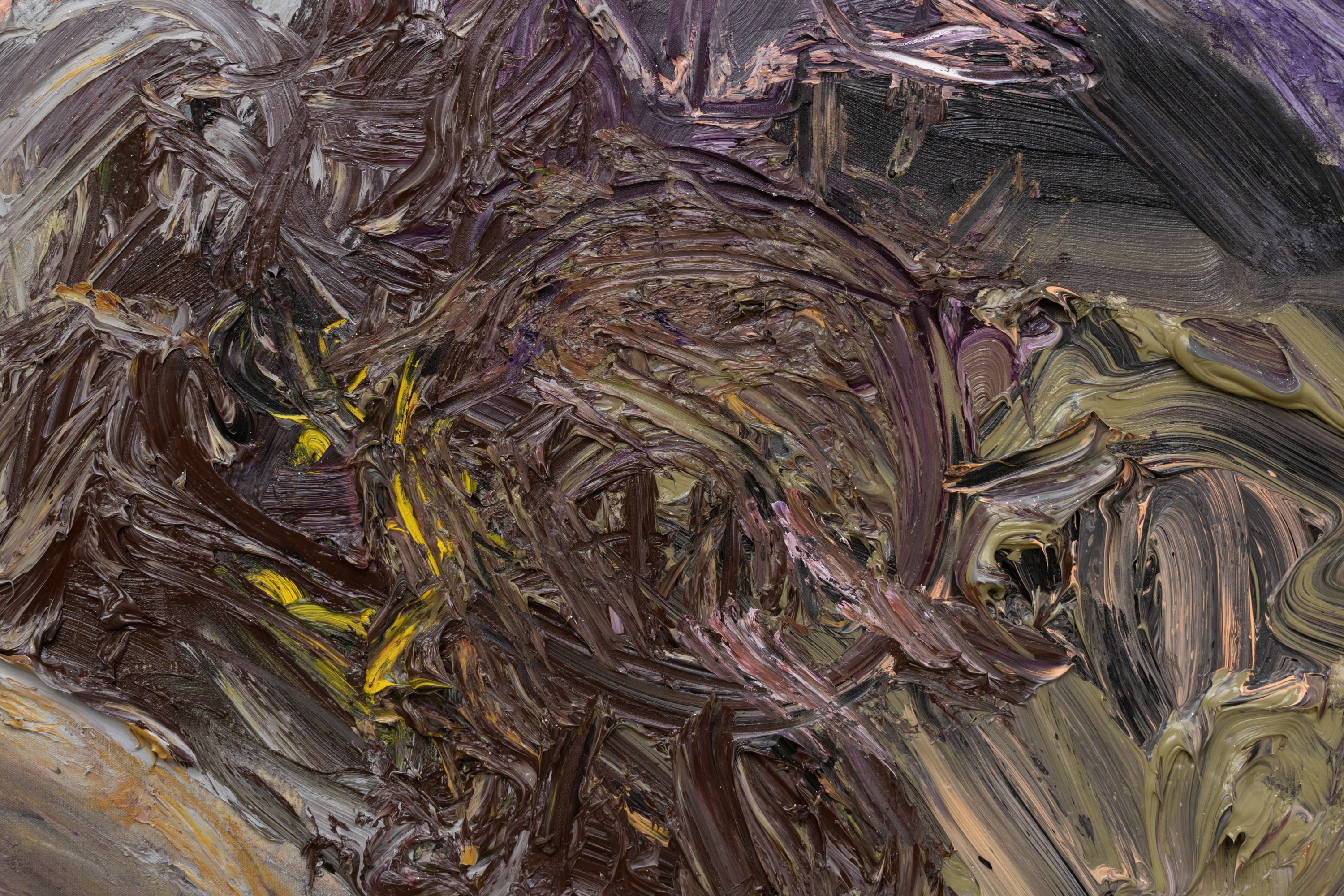 Festoon [detail], oil paint, oil stick and glitter on canvas, 260 x 200cm, 2023 