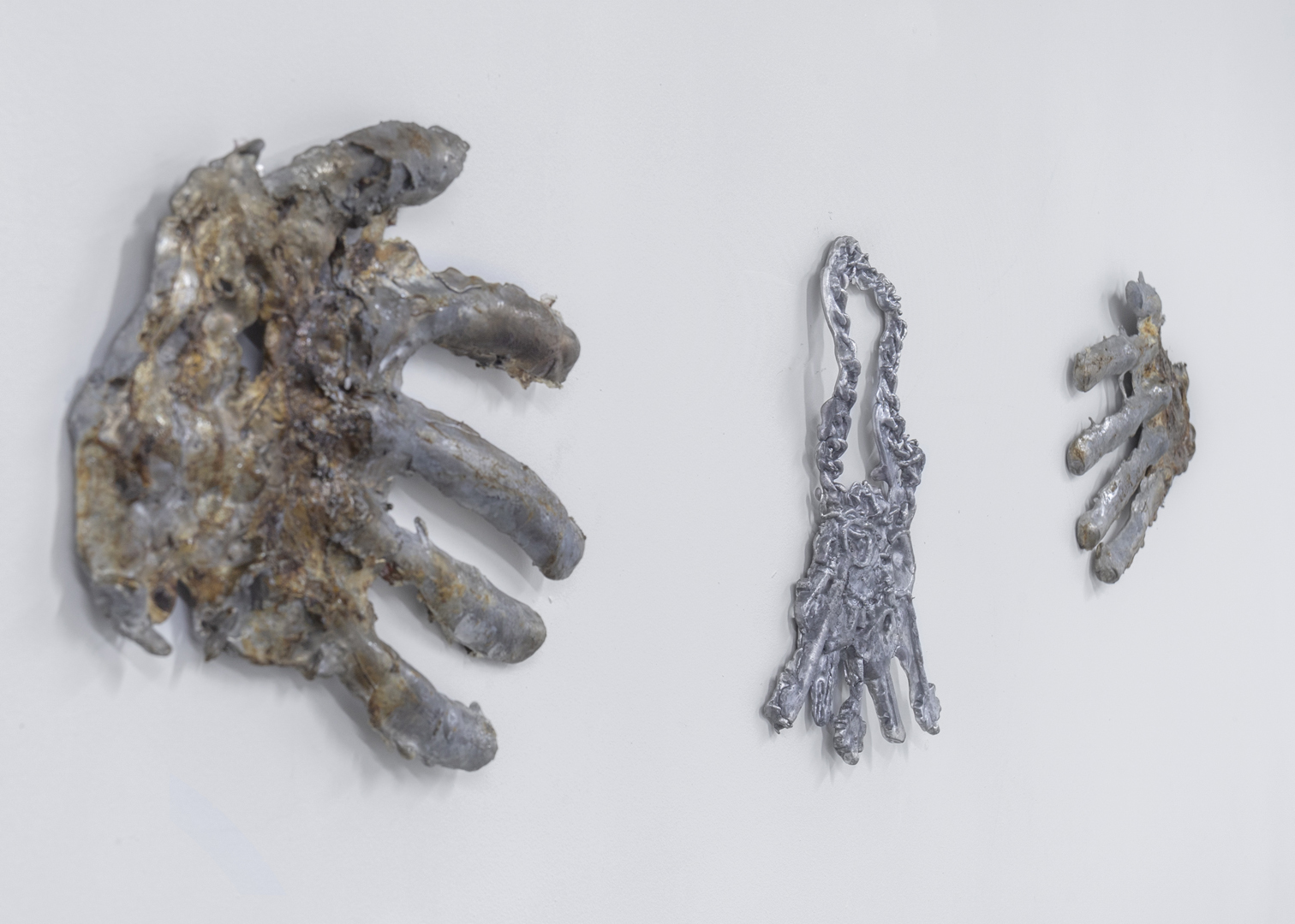 Ivan Venmer, Part of work 'Investor (Every evening I died and every morning I was born again. Resurrected), version ||, 2022 – 2023, lead, glue, titanium, 38 x 25 x 2 cm, (Details)