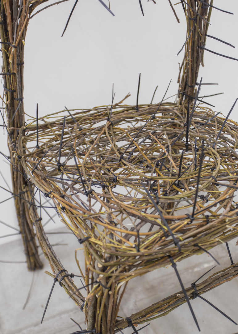Evgeny Berezin & Ekaterina Serikova, Untitled, 2023, branches, plastic clamps, 45 х 45 х 85 cm. (Details)