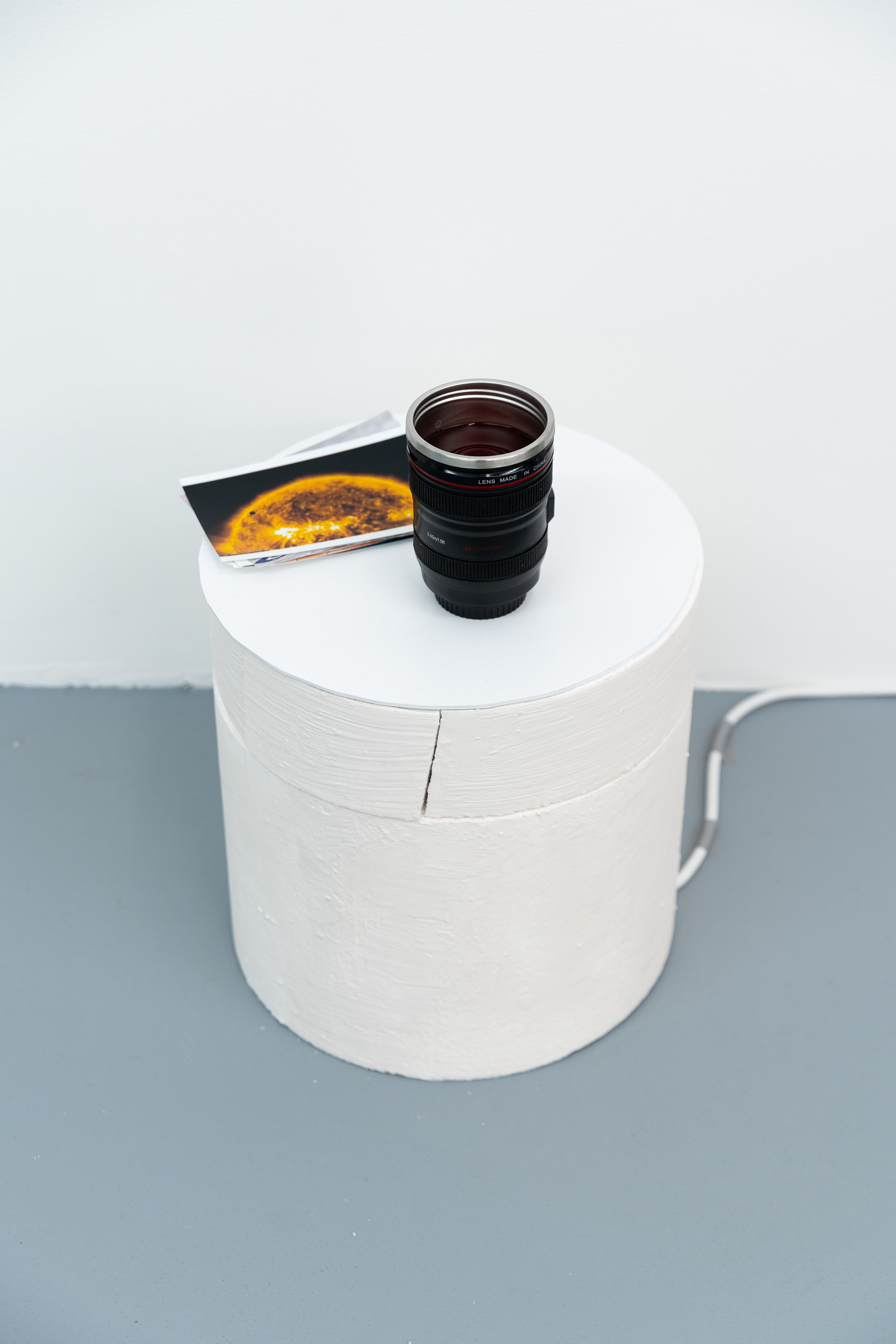 Vortex Dummy, 2023, textile print, Styrofoam, spray paint, 61x30x30 cm