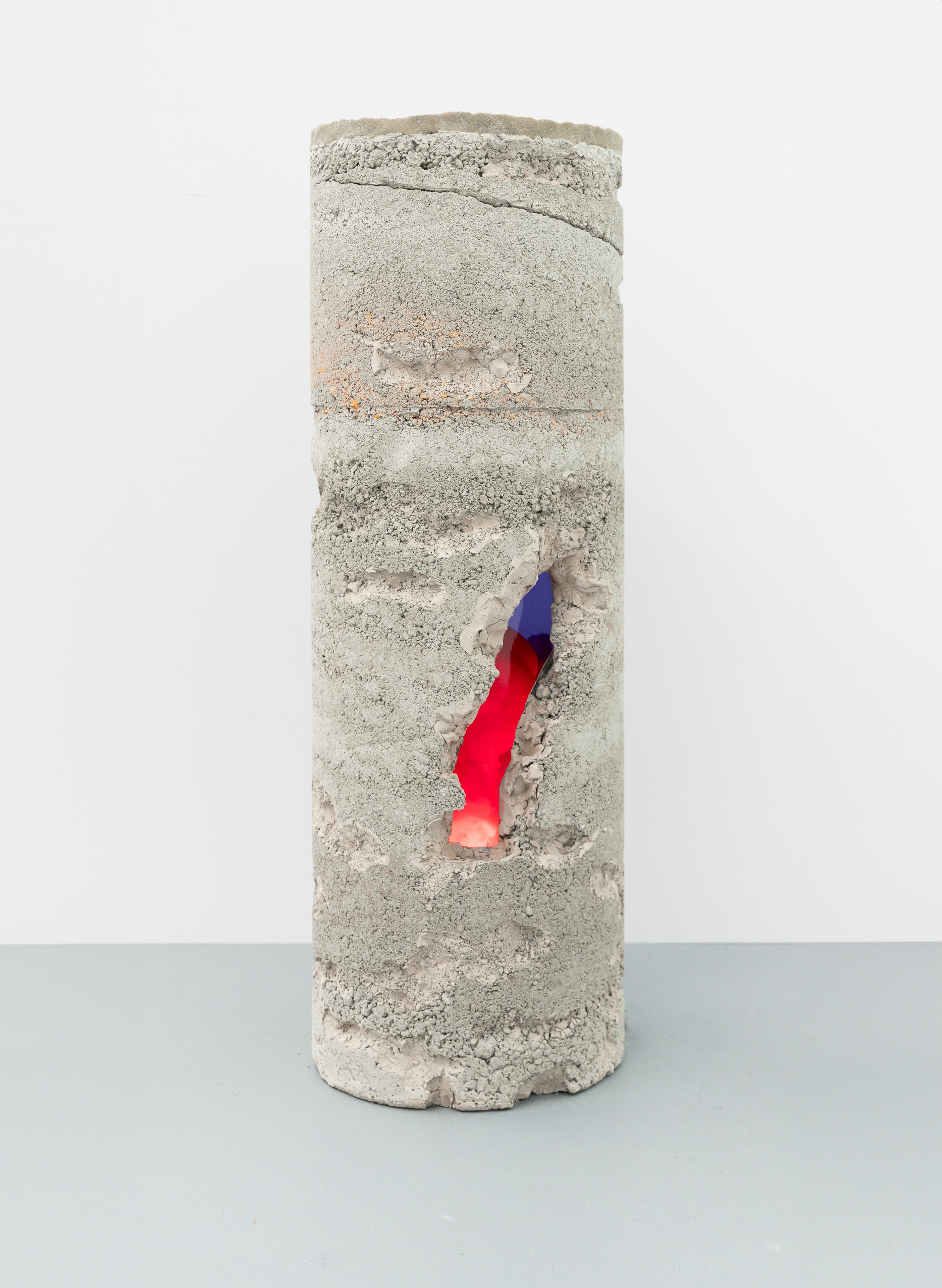 Core (Zen) 01, 2023, concrete, steel, lava lamp, artificial moss, cable, sand, 72x25x25 cm