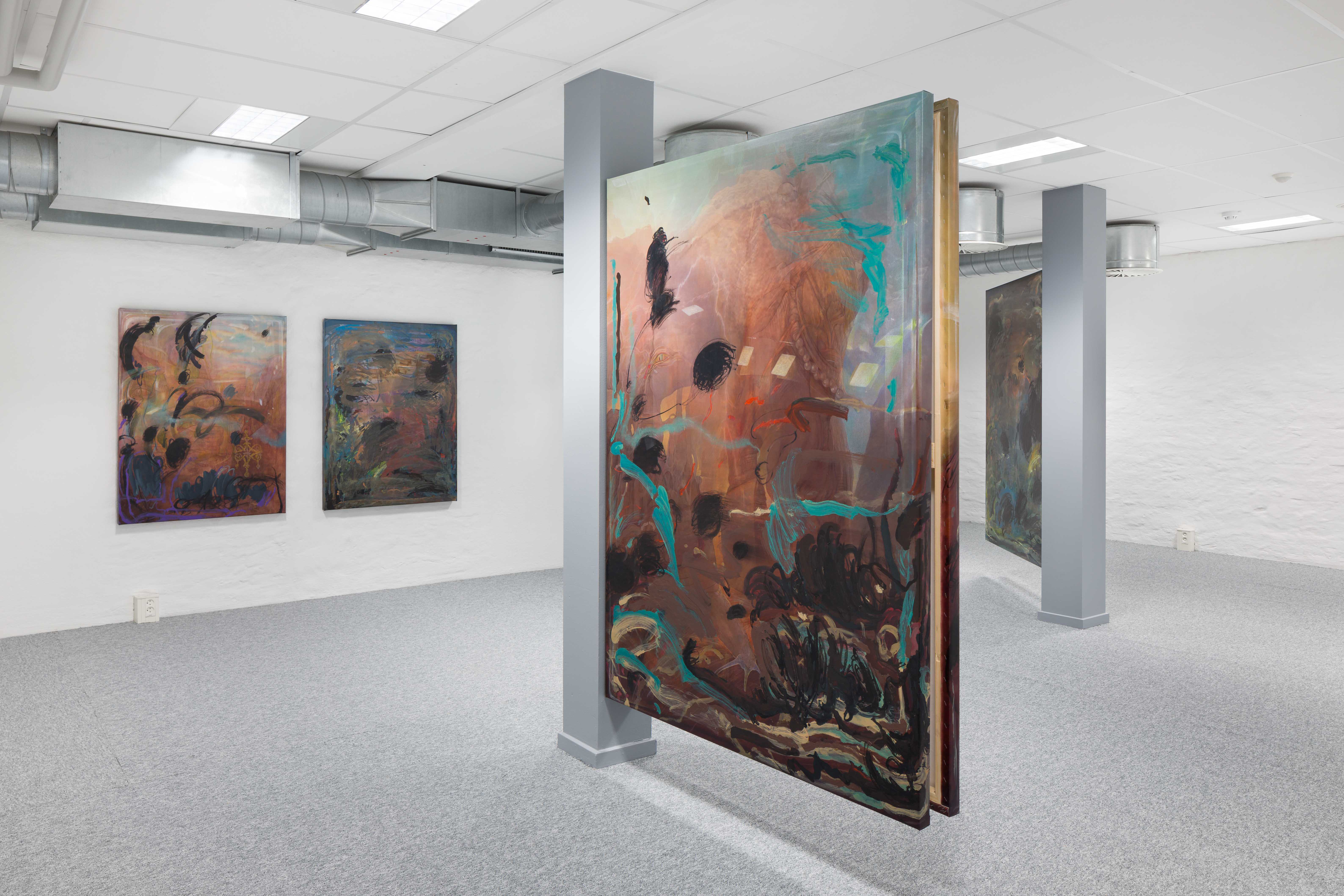 Michele Gabriele, Installation view from: The extended gaze, in the depth of a reflection, at Cantina, Aarhus, Denmark; Courtesy of the Artist and Ashes/Ashes