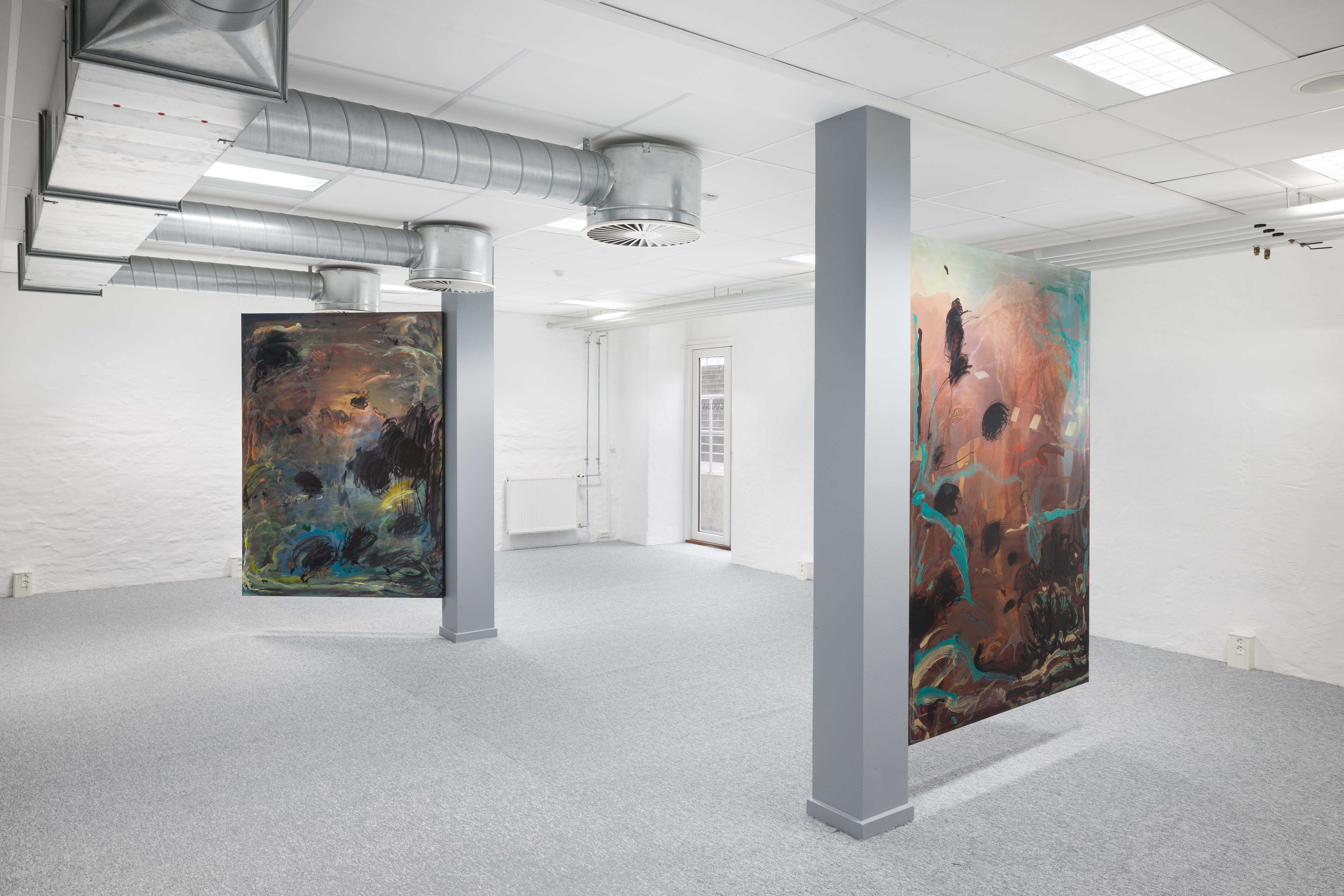 Michele Gabriele, Installation view from: The extended gaze, in the depth of a reflection, at Cantina, Aarhus, Denmark; Courtesy of the Artist and Ashes/Ashes