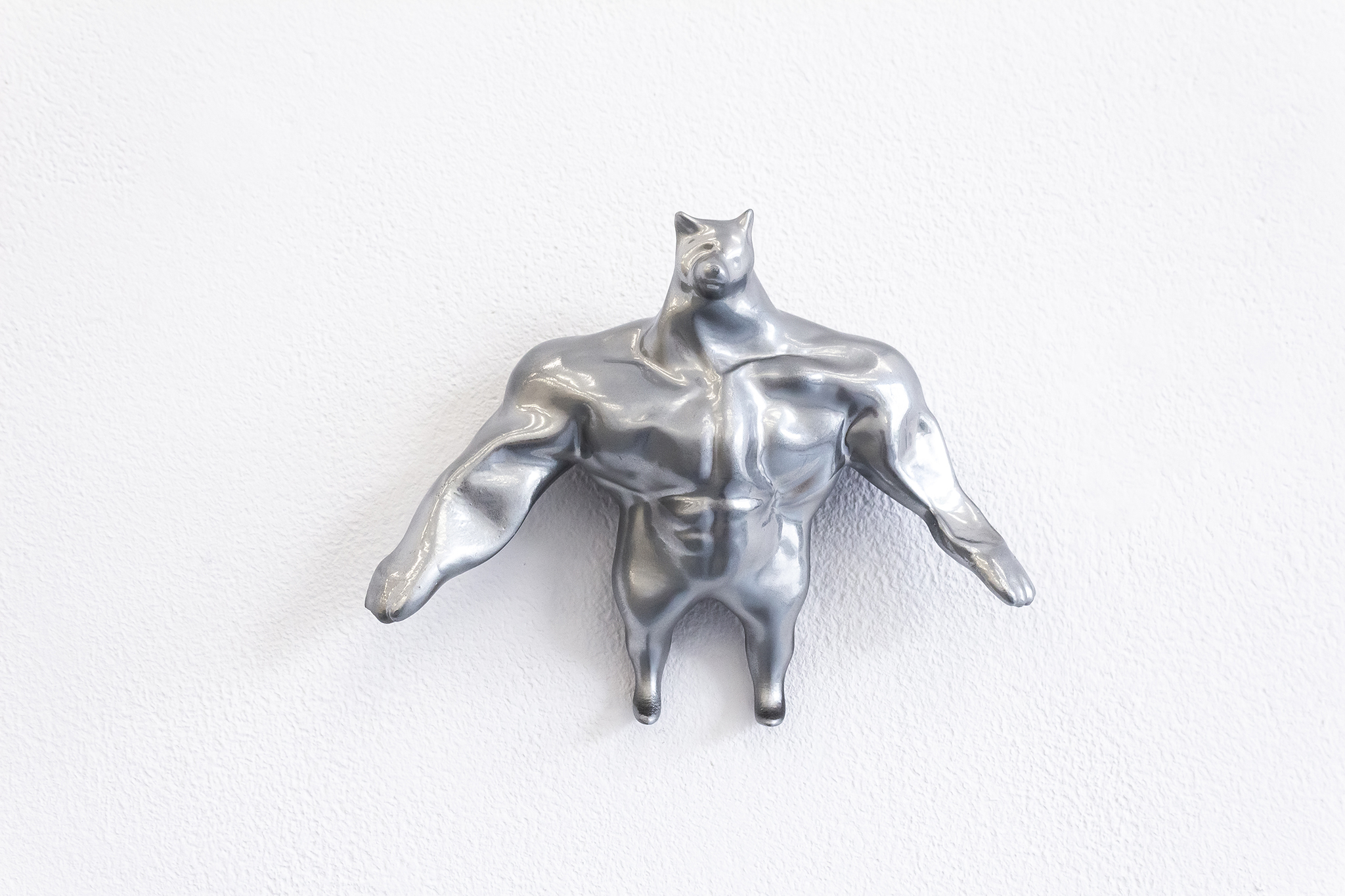There Are Two Doges Inside of You, objects: 3D prints, chrome paint, 10x13x4 cm each, 2023.