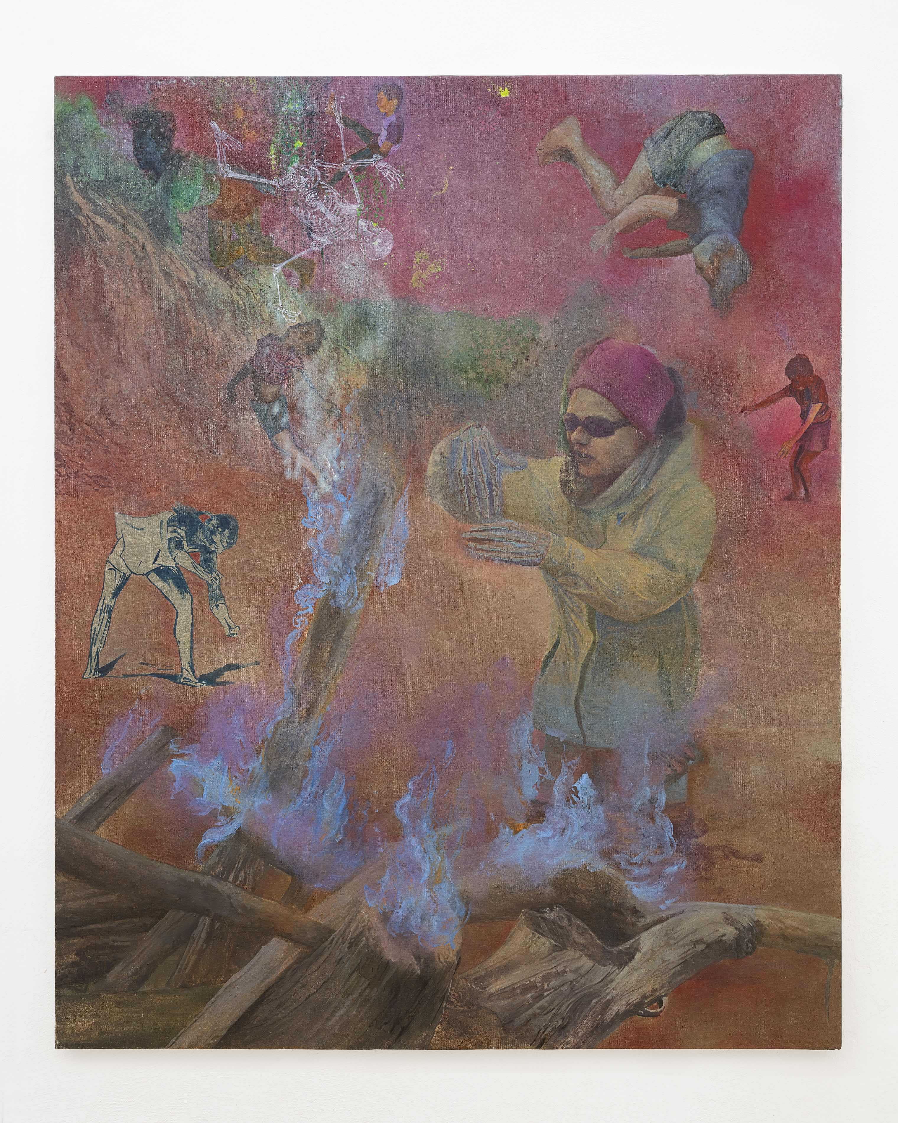 Justine Neuberger Sky tumblers, 2023 Oil on canvas 147x183 cm / 58x72 in