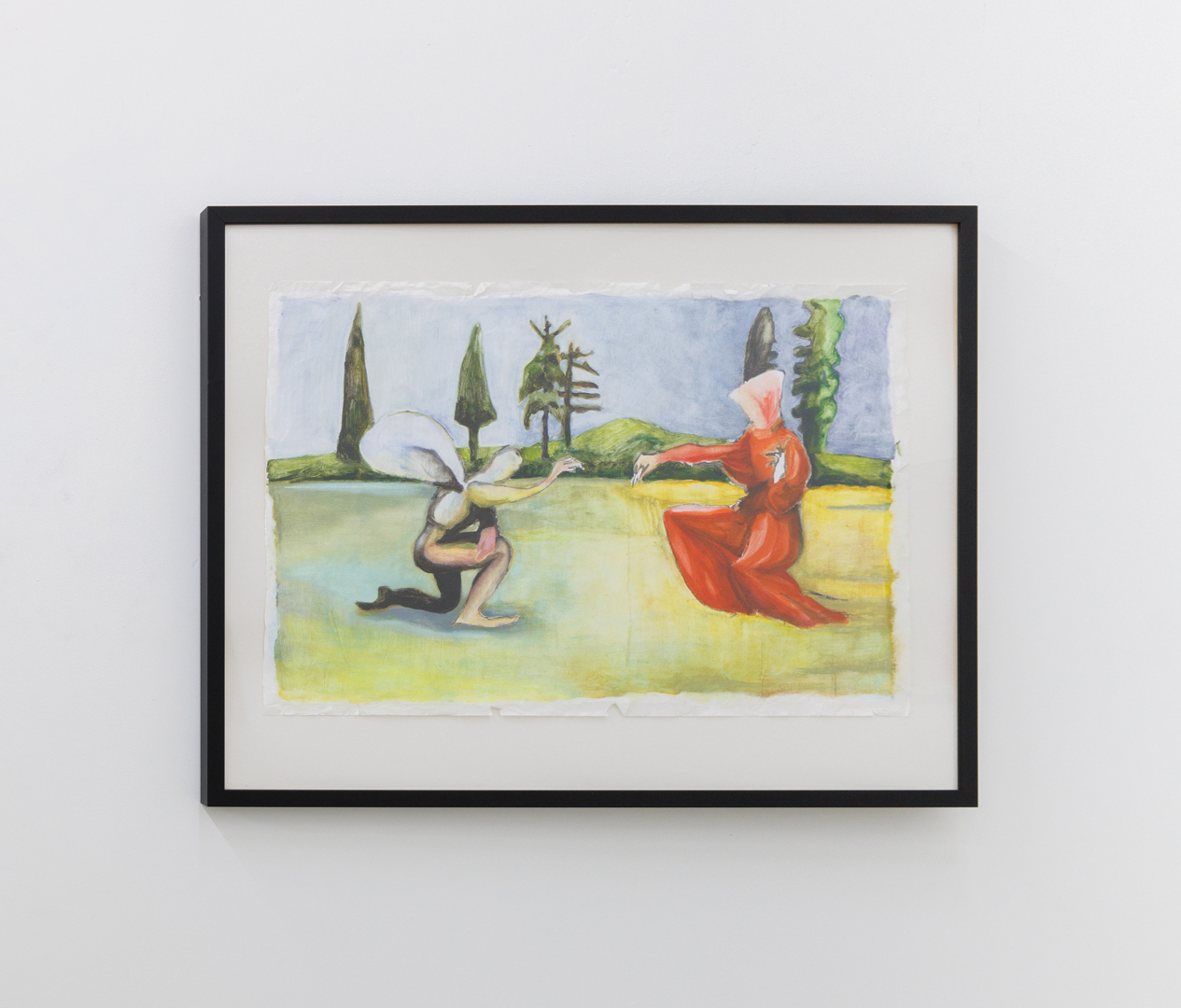 Katya Zilina, Annunziata, 2023, Oil and charcoal pencil on rice paper, 50 x 74 cm