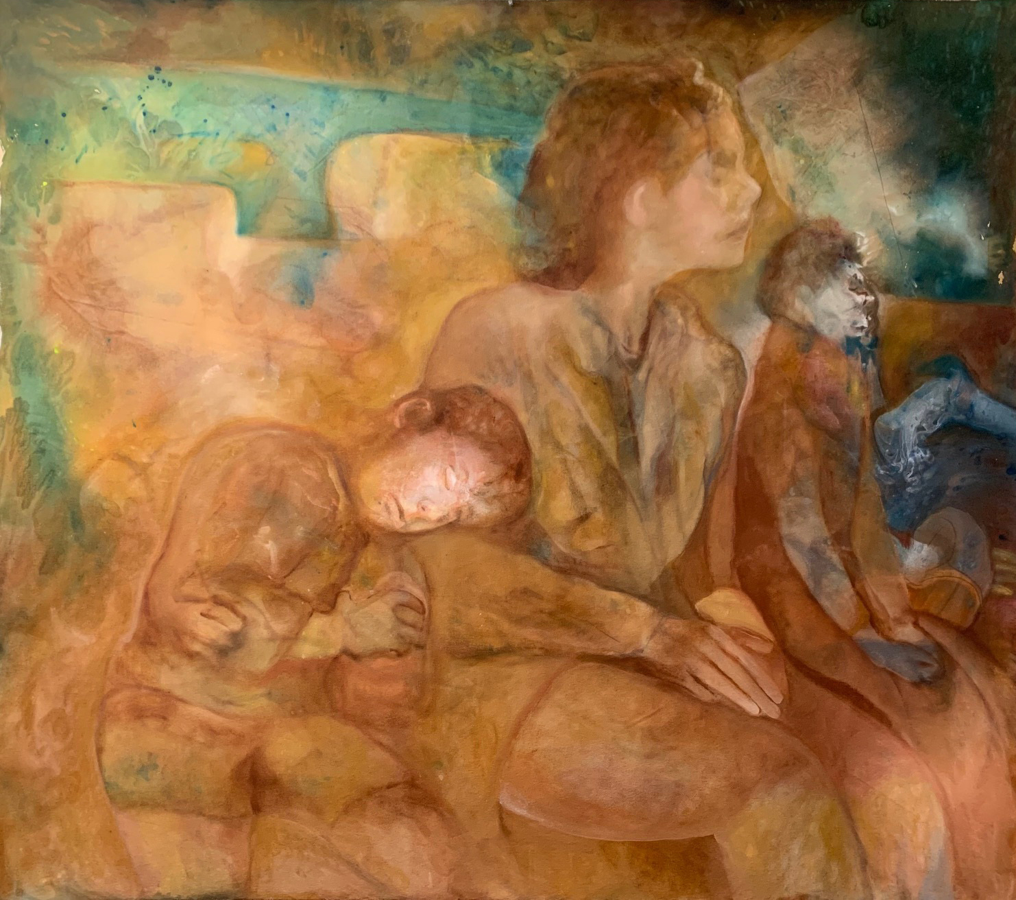 Maya Bloch, "Back of the car", 2023, acrylic and oil on canvas, 160x183cm, courtesy of the artist