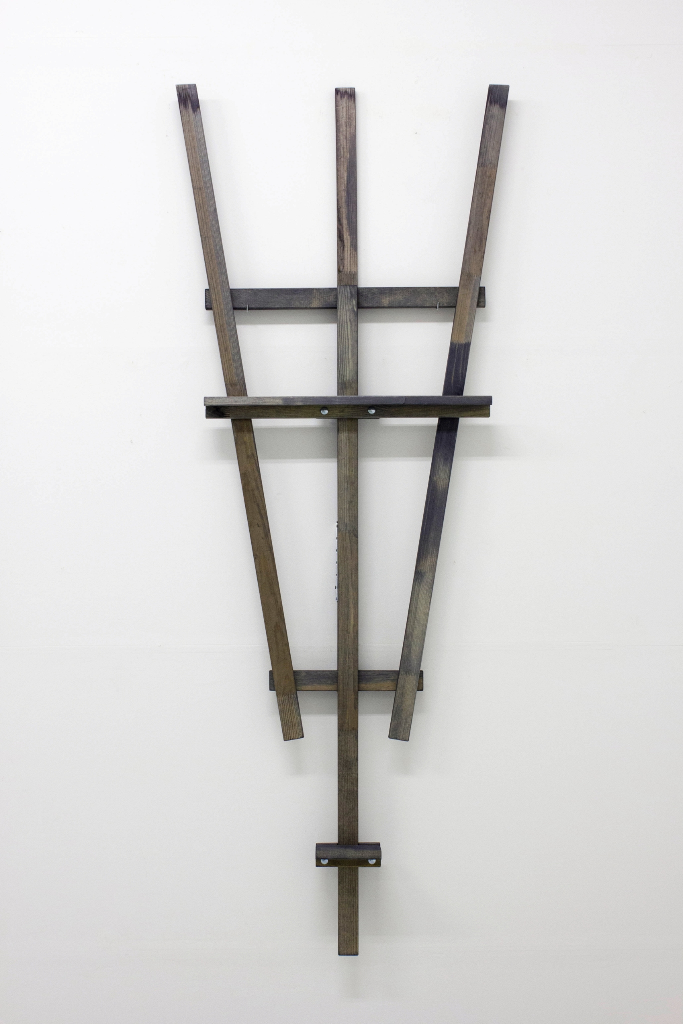 Arthur Golyakov, Untitled, 2023, wooden easel, 65 x 170 x 12 cm