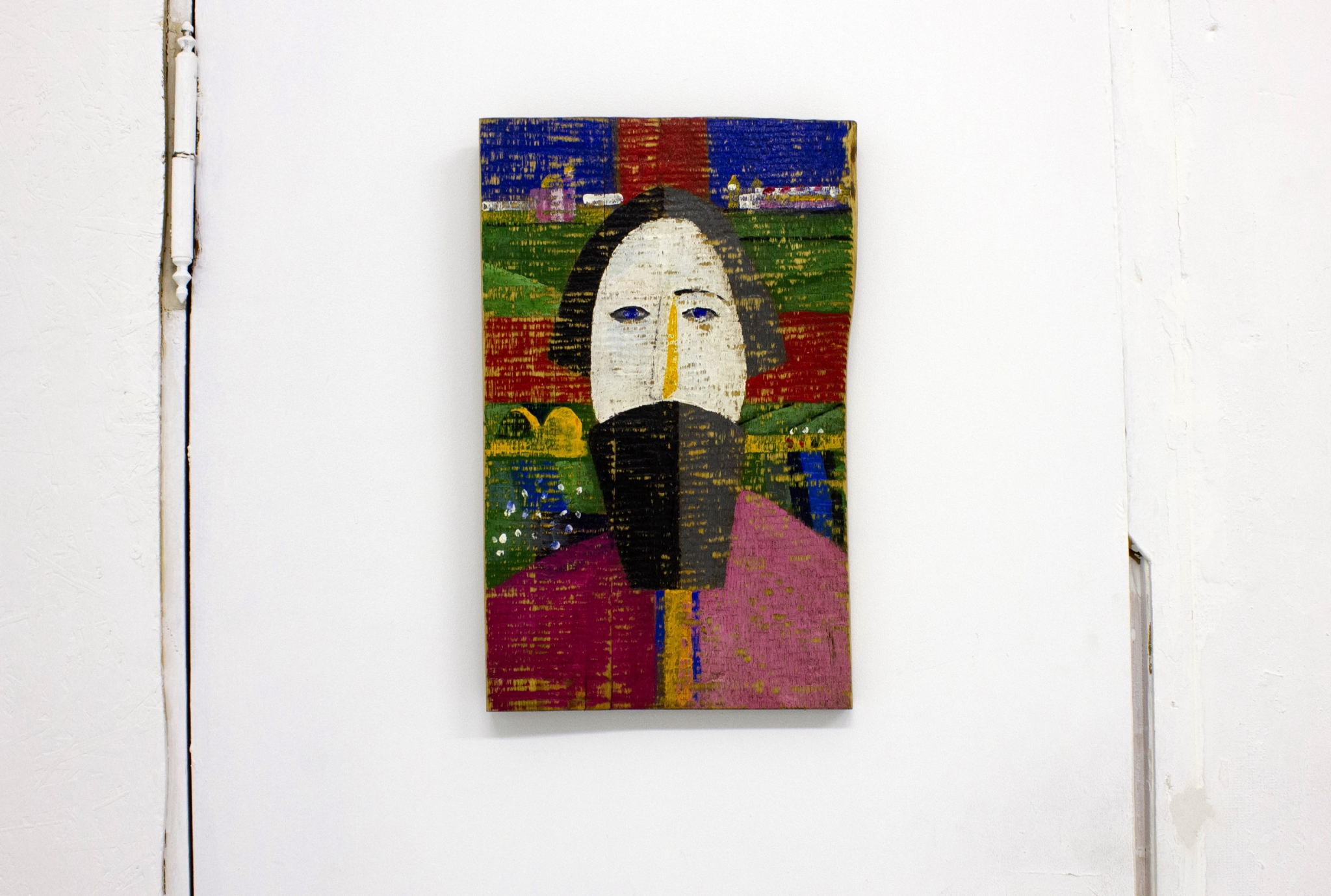 Arthur Golyakov, Untitled, 2022, acrylic, varnish, wood, 24 x 36 cm