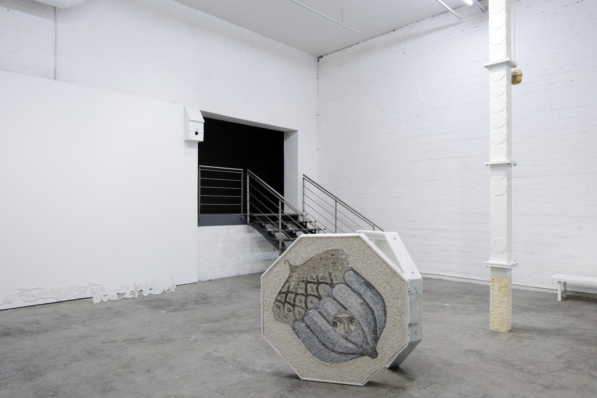 Installation view of solo exhibition ACORN HUNT, Riikka Anttonen, Forum box gallery, January 2024, Photo: Santeri Kuisma