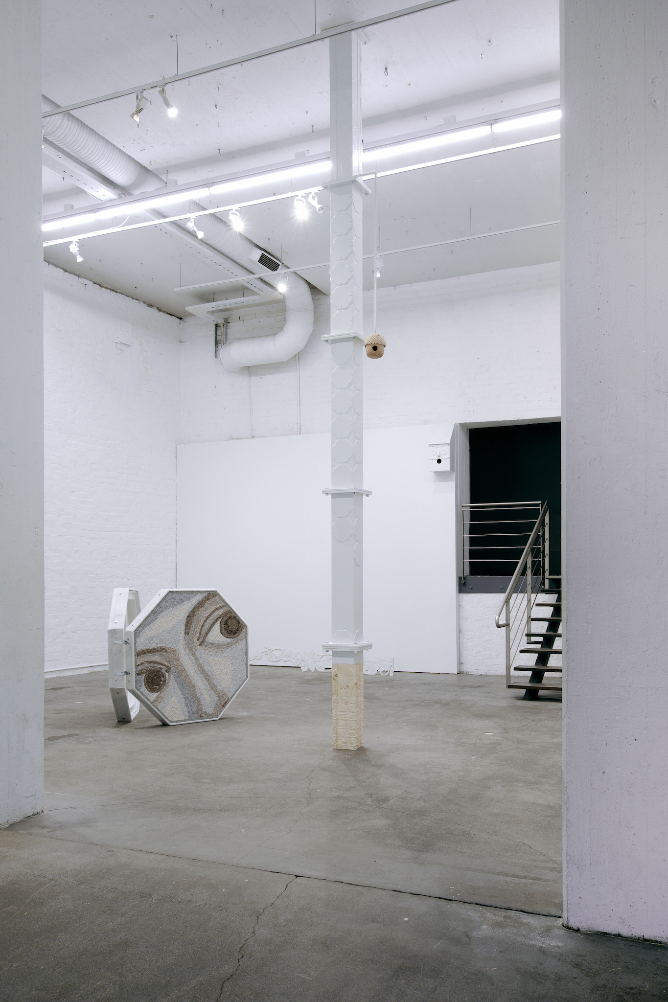 Installation view of solo exhibition ACORN HUNT, Riikka Anttonen, Forum box gallery, January 2024, Photo: Santeri Kuisma