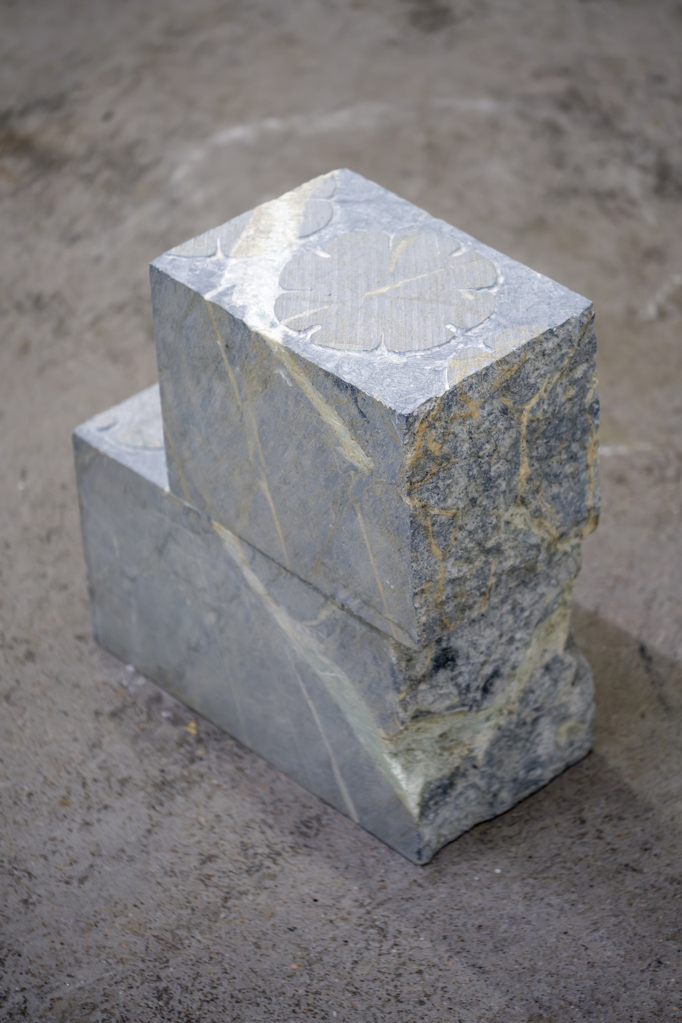 Stepping stone, steatite, size varies, Riikka Anttonen, 2023, Photo: Santeri Kuisma