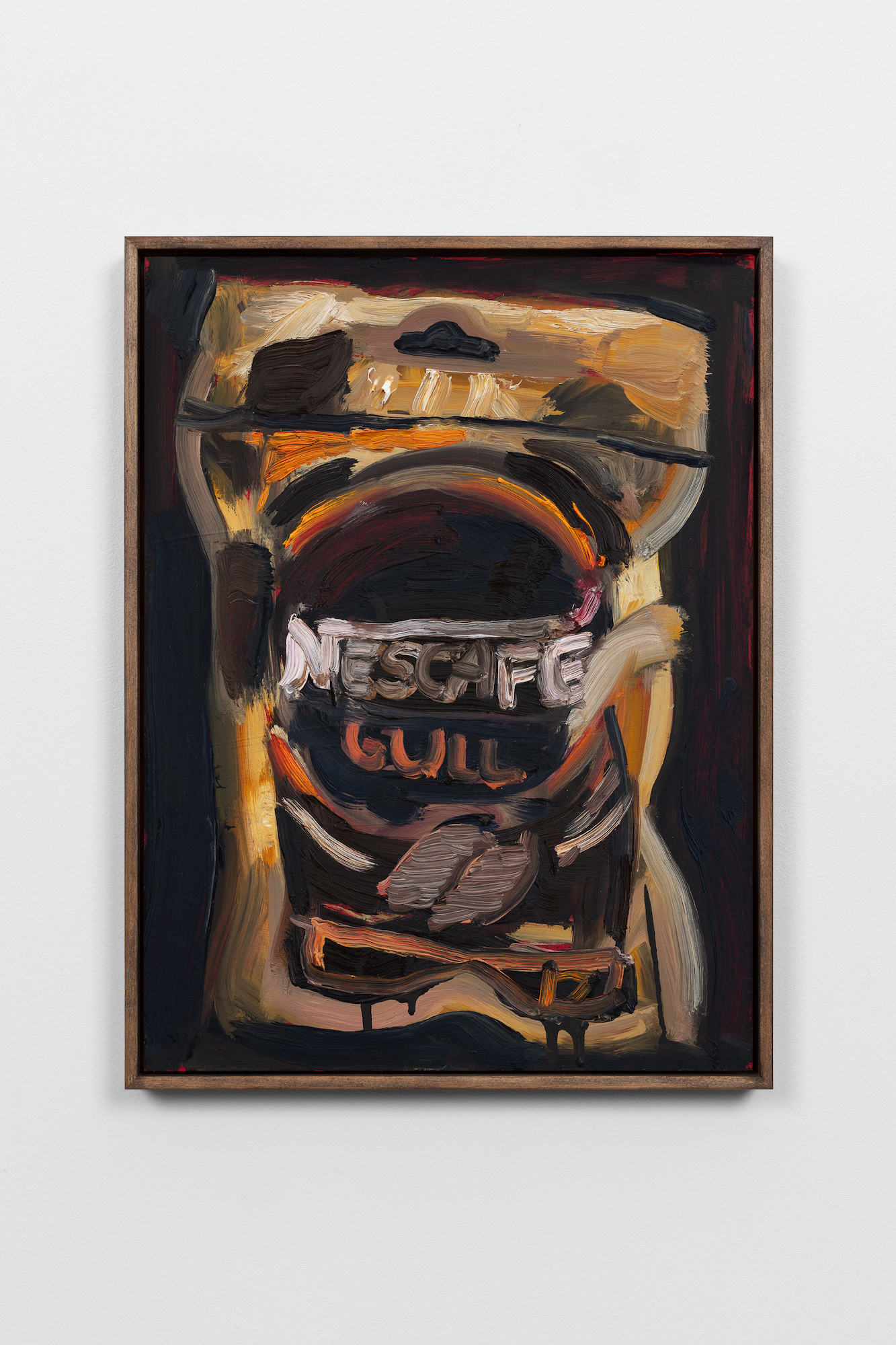 Christian Gravningen, Instant Coffee, 2021, Oil and acrylic on mdf, 40 x 30 cm
