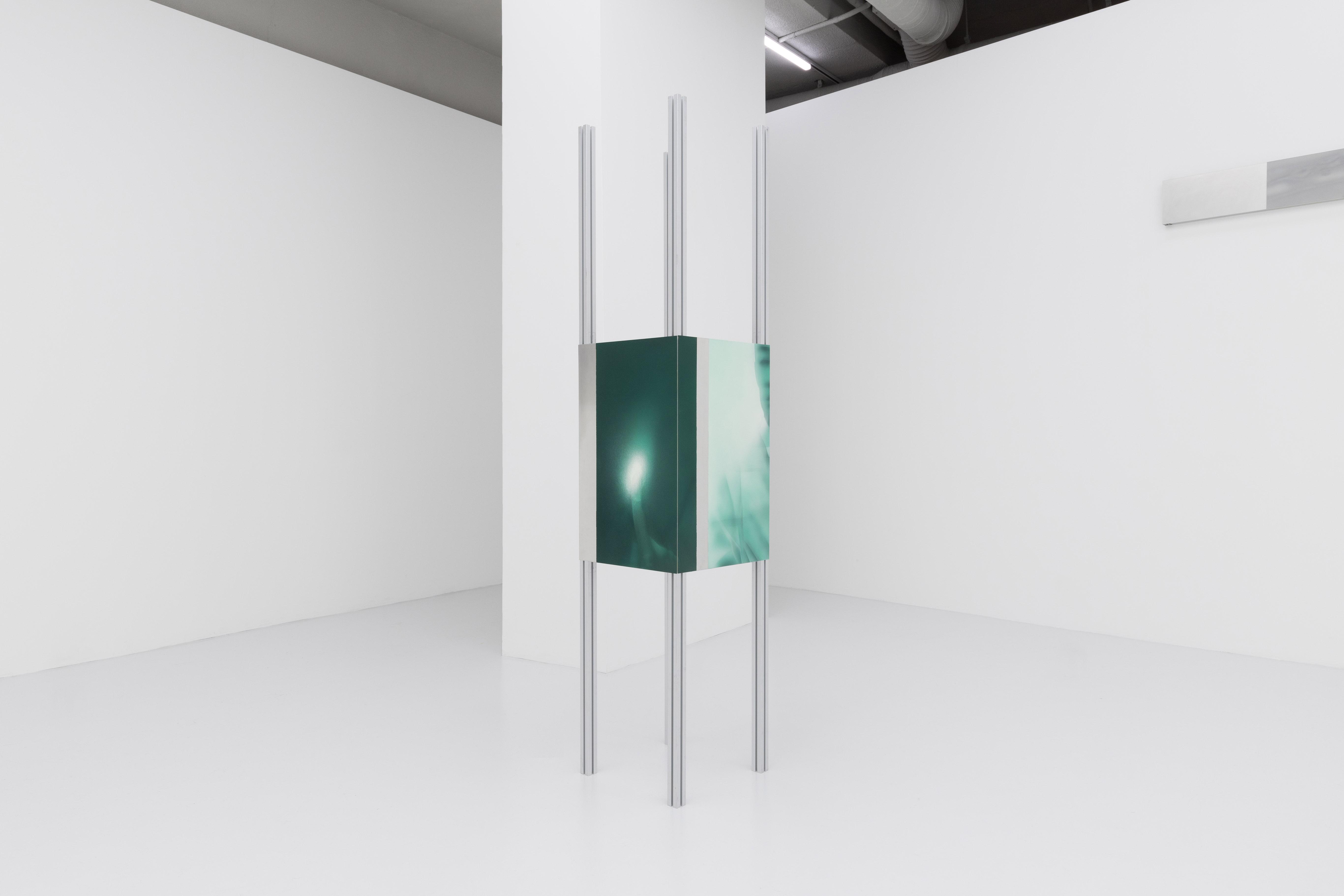 Myungchan Kim, Story Interface 2, 159x33x33cm, Aluminum profile, acrylic on aluminum, 2024