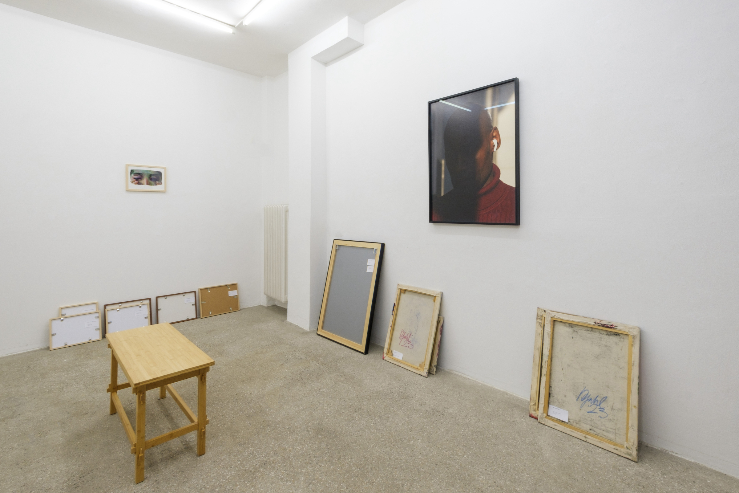 Installation view, "Self Service", with works by Yorgos Prinos and Annabelle Agbo Godeau